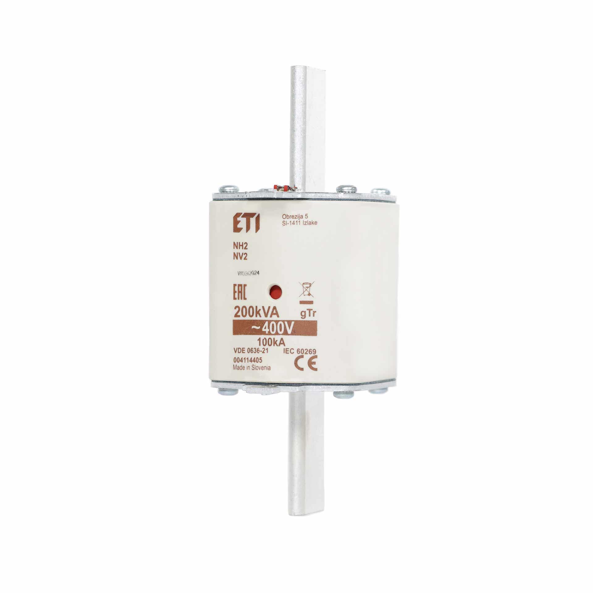 NH fuse size 2, 289A for transformer protection 200kVA, gTr