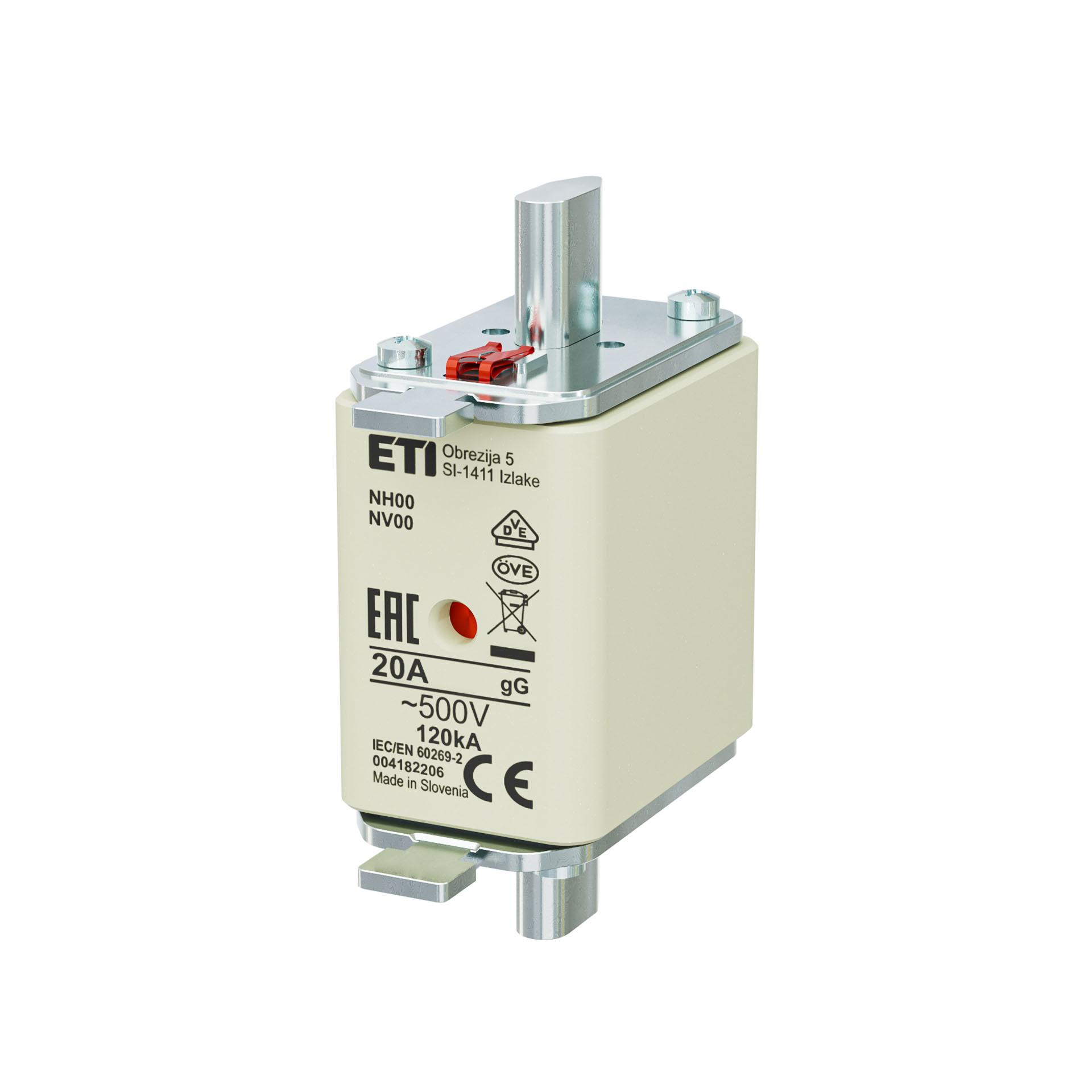 Fusible HPC Gr. 00 20A, caractéristique gL-gG 500V