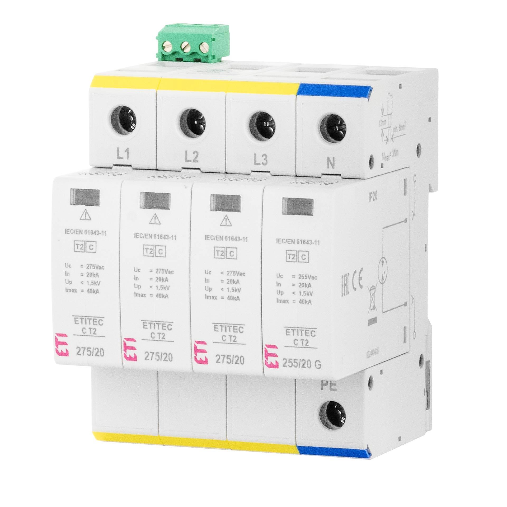 Überspannungsableiter Typ 2, ETITEC C T2 275/20 3+1 RC, (TN-S & TT)