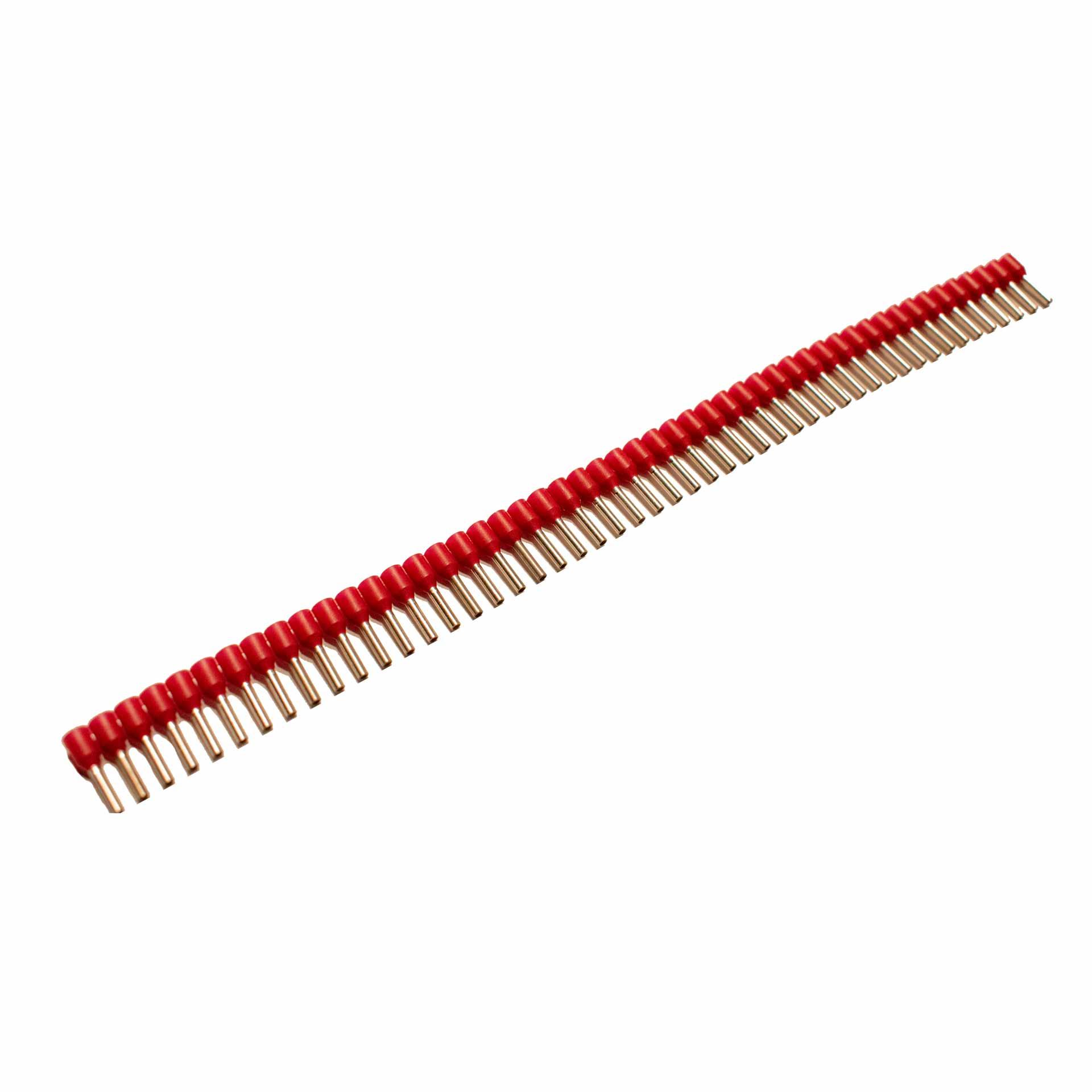 Isolierte Aderendhülsen (DIN & TE) in Streifenform / rot / 1mm² / 8mm