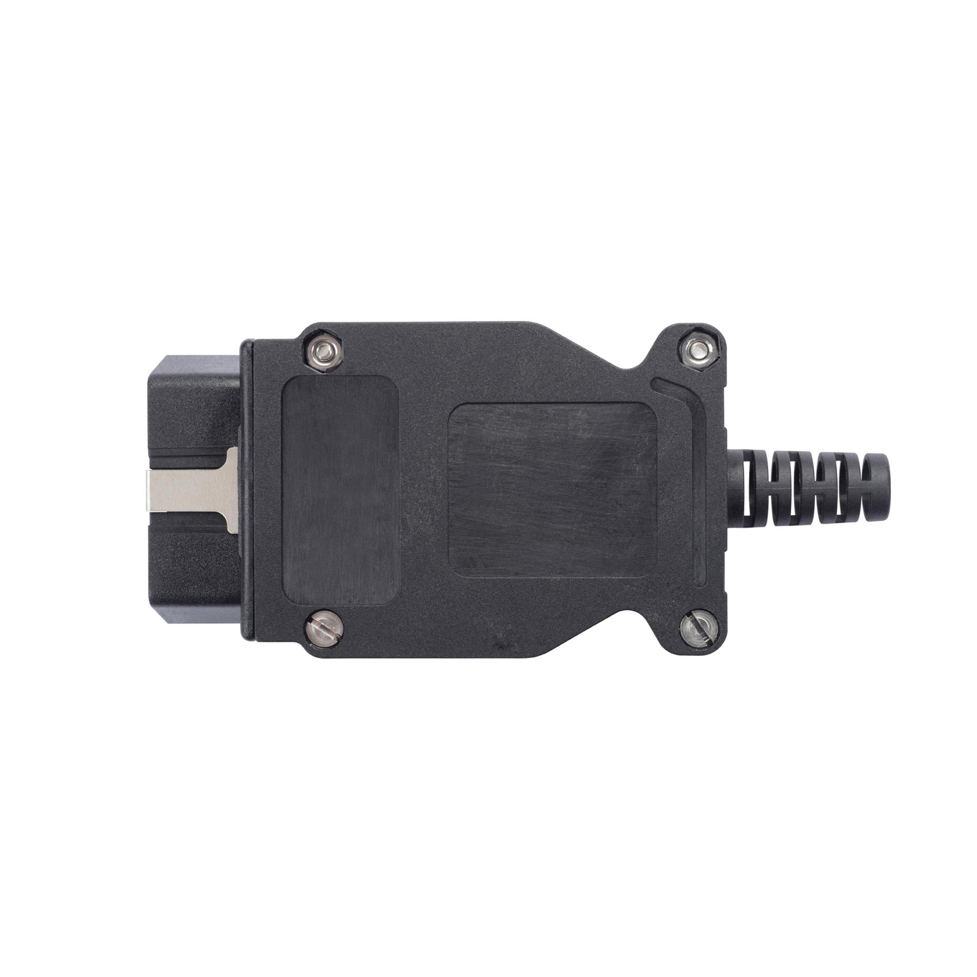Set mit OBD-2-Stecker 24V und Knickschutztülle für Kabel bis Ø 11 mm, Kontakte vergoldet