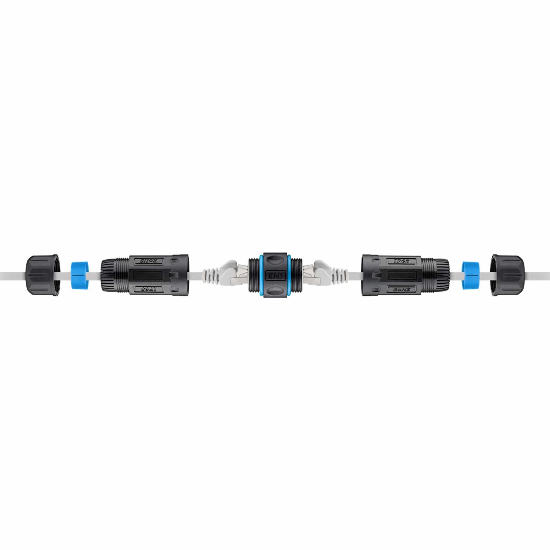 Netzwerkkabel-Verbinder, CAT 6A, IP68