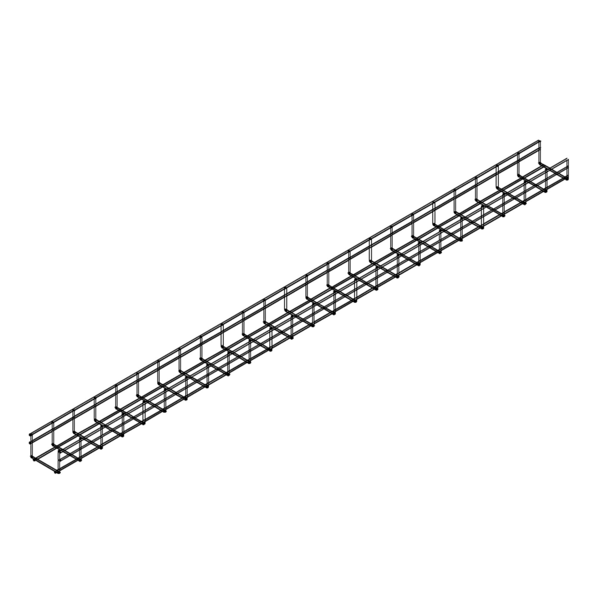 U-Gitterkanal isoliert, halogenfrei, 100x55x1879mm, lichtgrau RAL 7035