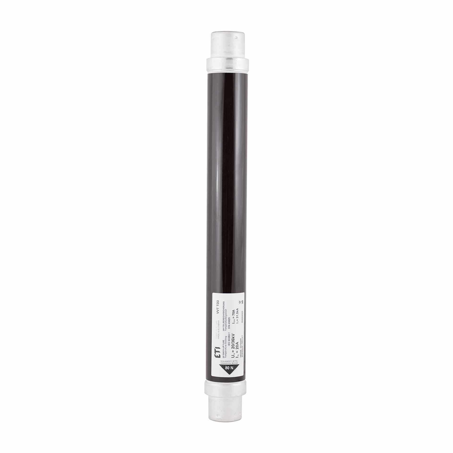 HH-Teilbereichsicherung 20/36kV, 6.3A,  442/53mm, Freiluft Standard, mit Schlagstifttyp 80N, Thermo