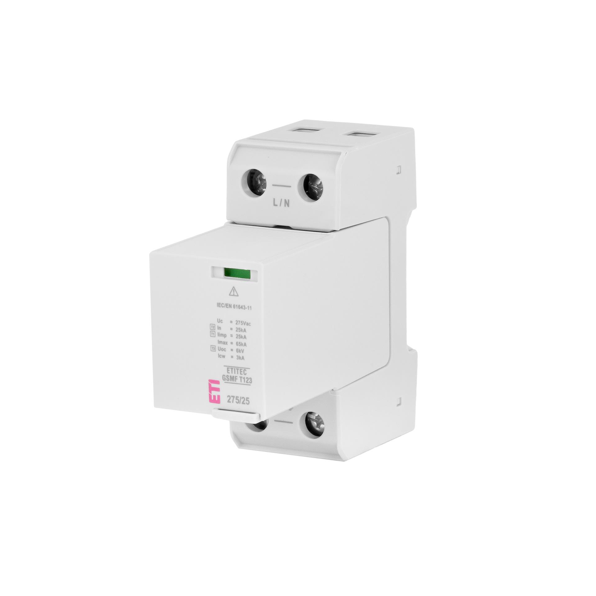 Überspannungsableiter Typ 1+2+3, ETITEC GSMF T123 275/25 1+0 RC, Leckstromfrei, (TN)