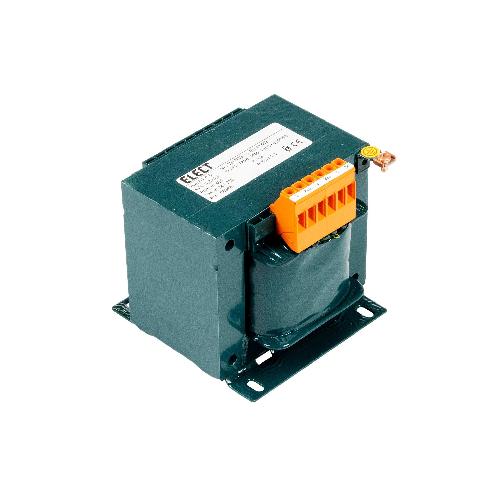 Einphasen Transformator 400V, 500VA (300VA+200VA), 230VAC / 24VAC, 1.3A / 8.33A