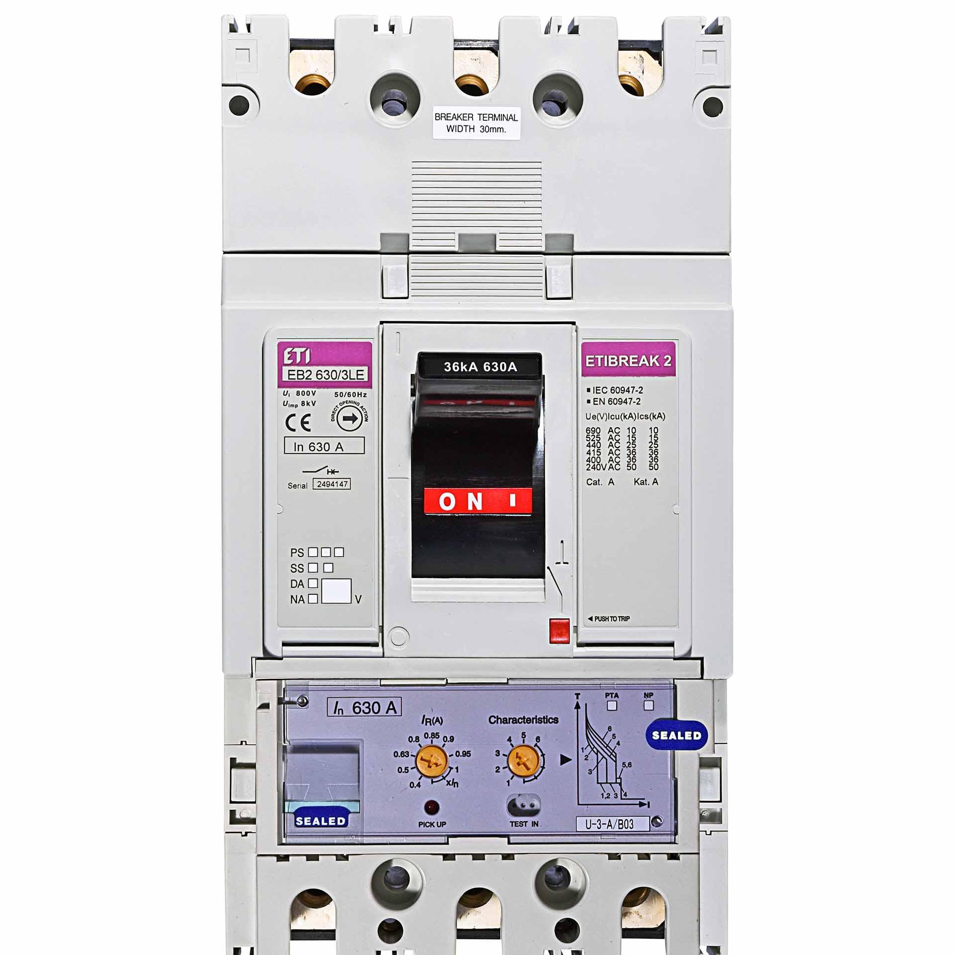 Leistungsschalter EB2 630/3HE 630A, Icu 70kA / Ics 70kA