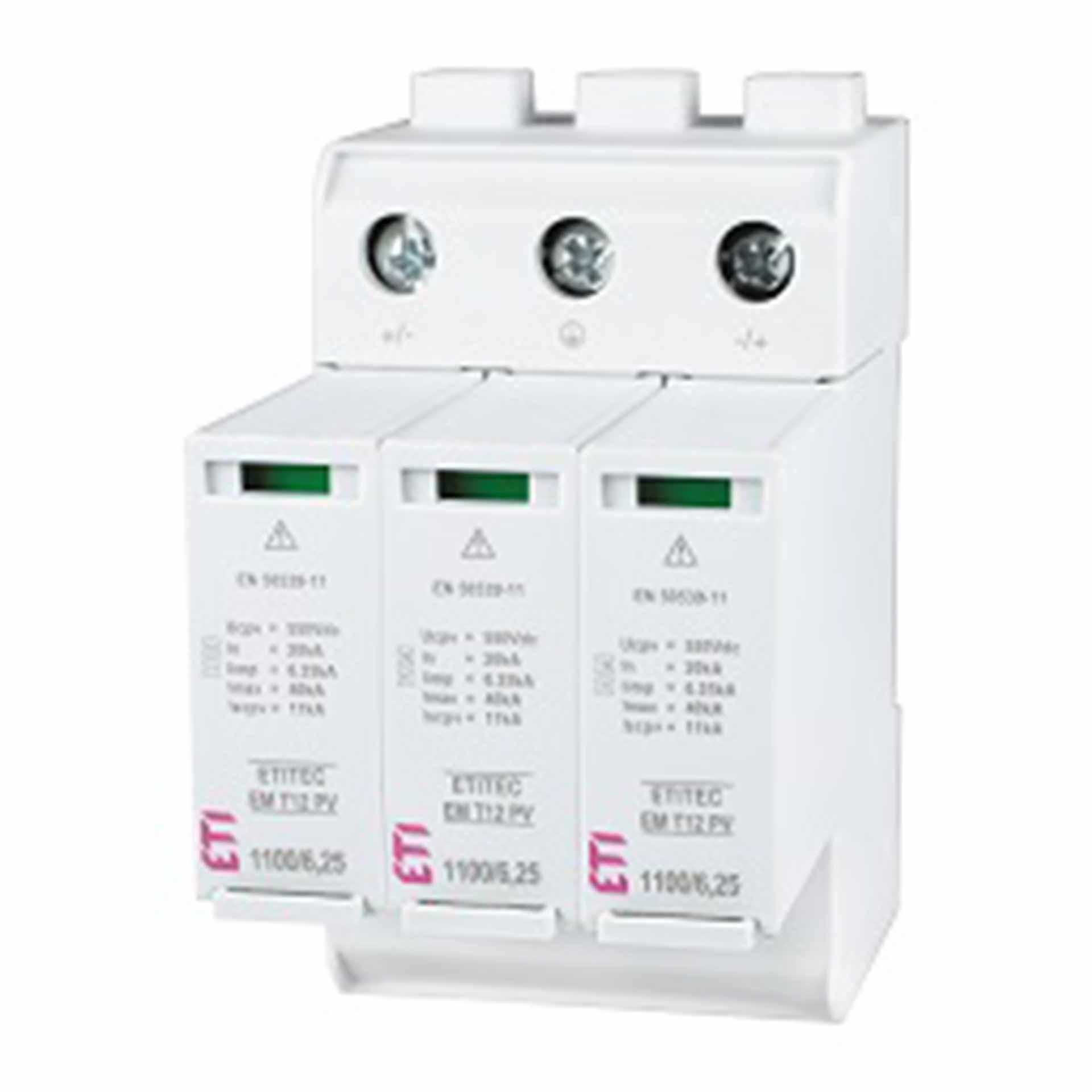 Parafoudre type 1+2, ETITEC EM T12, PV, 1500/5 Y RC