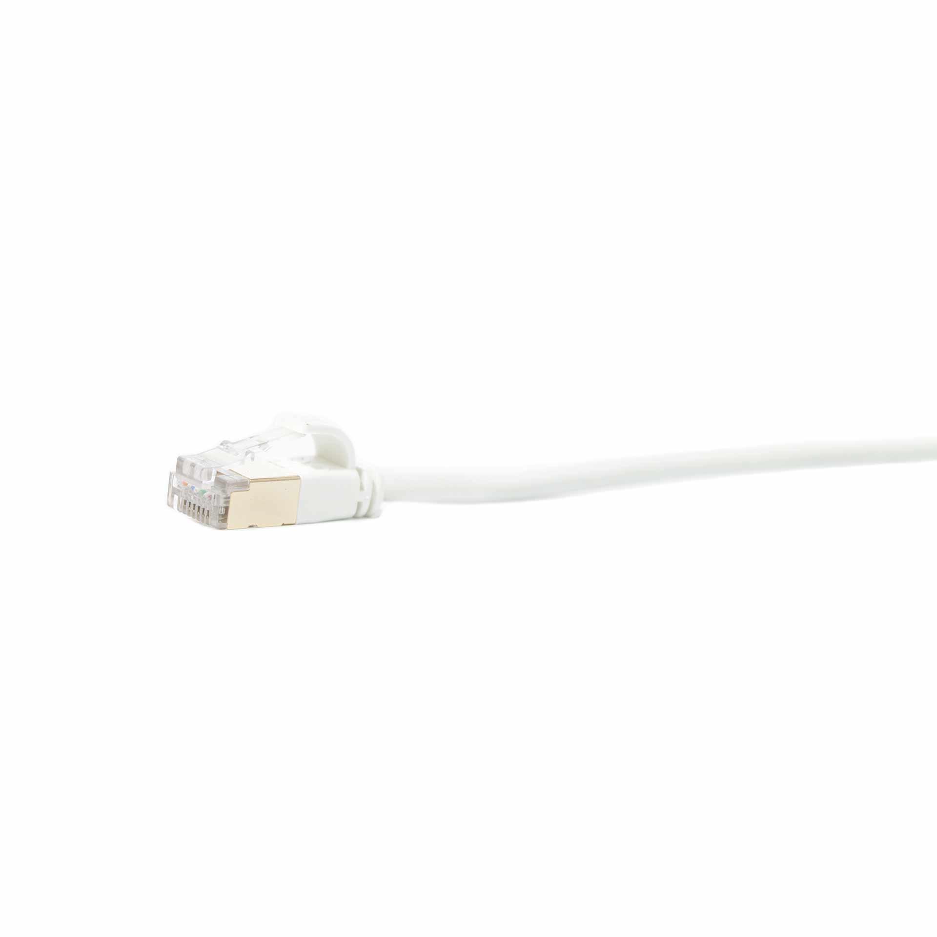 CAT 6A Slim-Patchkabel, S/FTP, 5000mm, weiss, LSZH halogenfrei, 500 Mhz