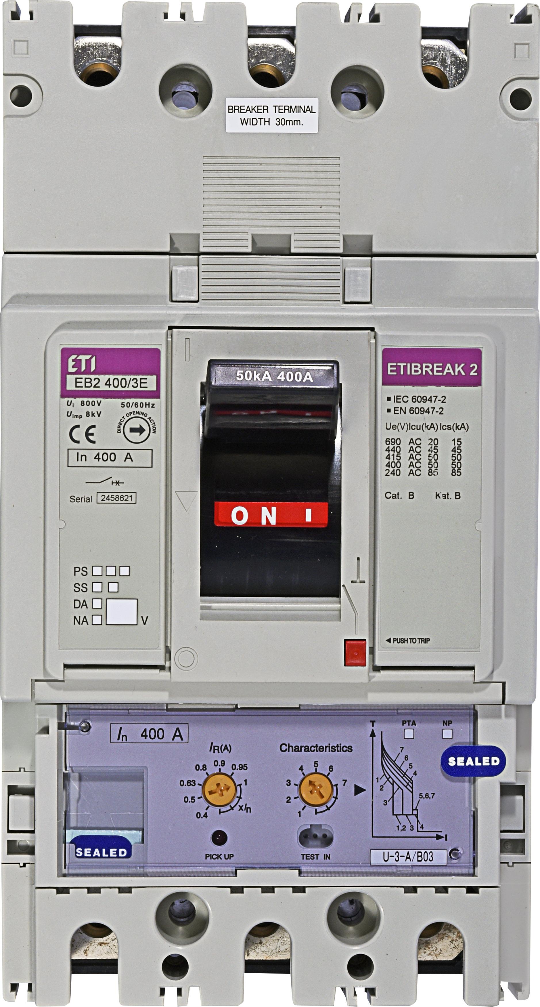 Leistungsschalter EB2 400/3E 400A, Icu 50kA / Ics 50kA