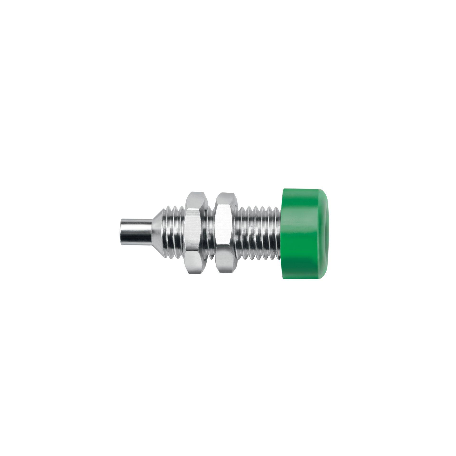 Einbaubuchse ø 4mm Isolierkopf aufgeschraubt, grün