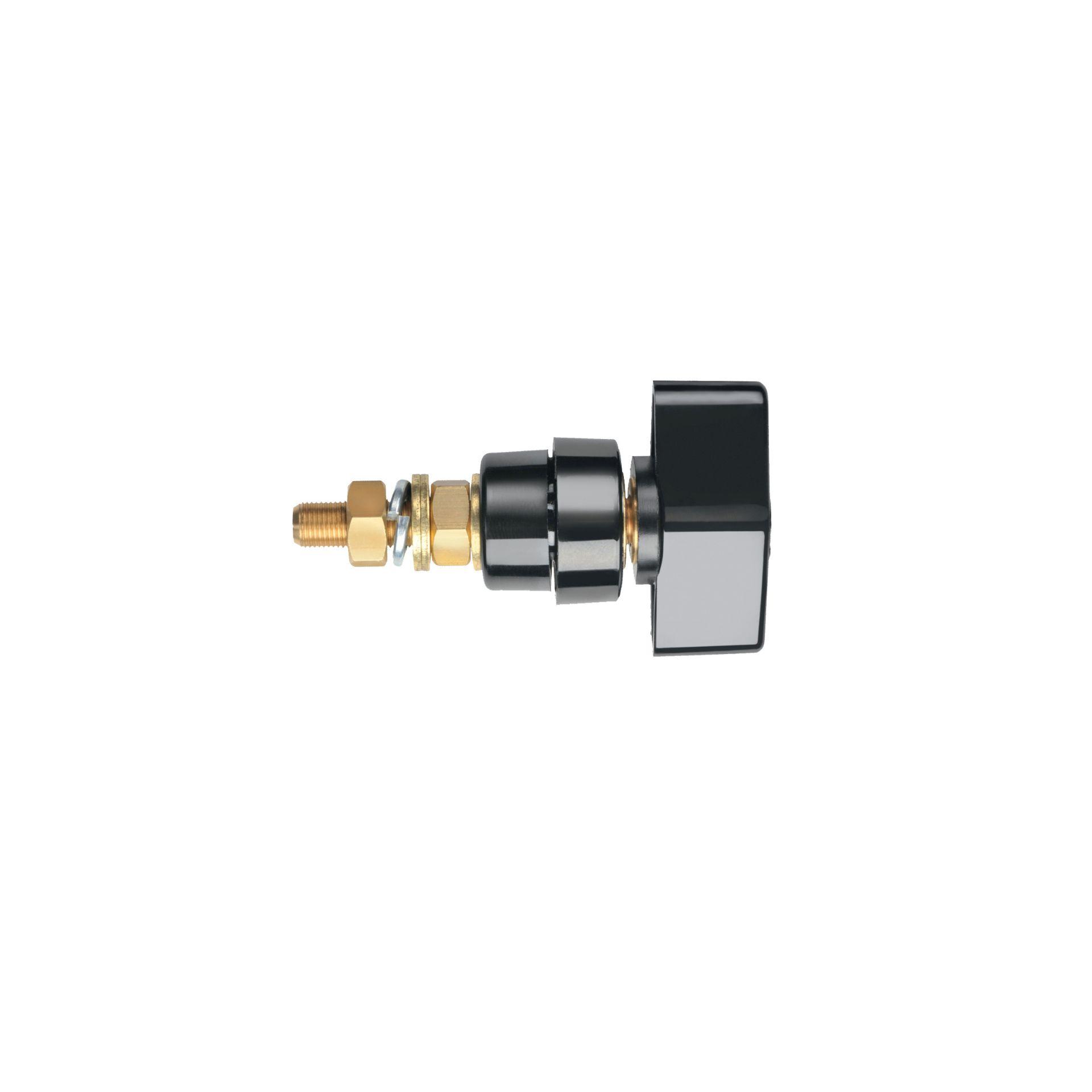 Polklemme mit abschraubbarem Knebelkopf, 100A, M8, schwarz