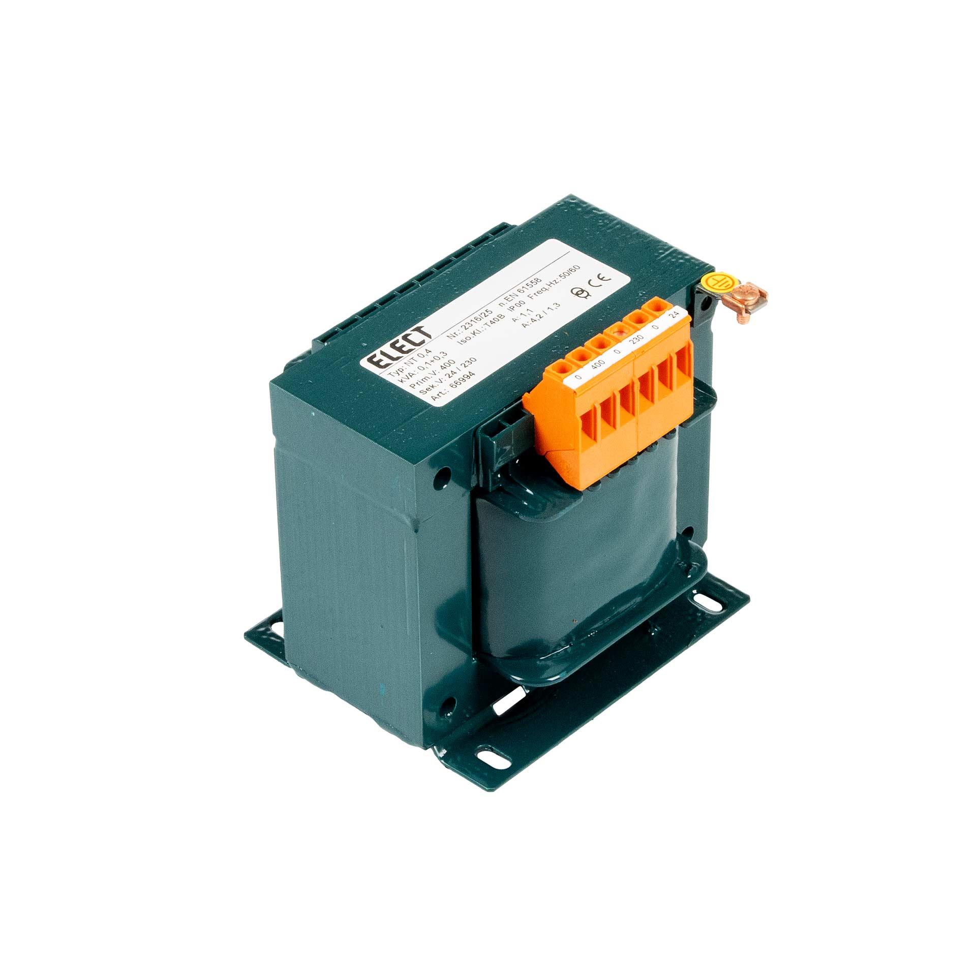 Einphasen Transformator 400V, 400VA (300VA+100VA), 230VAC / 24VAC, 1.3A / 4.2A