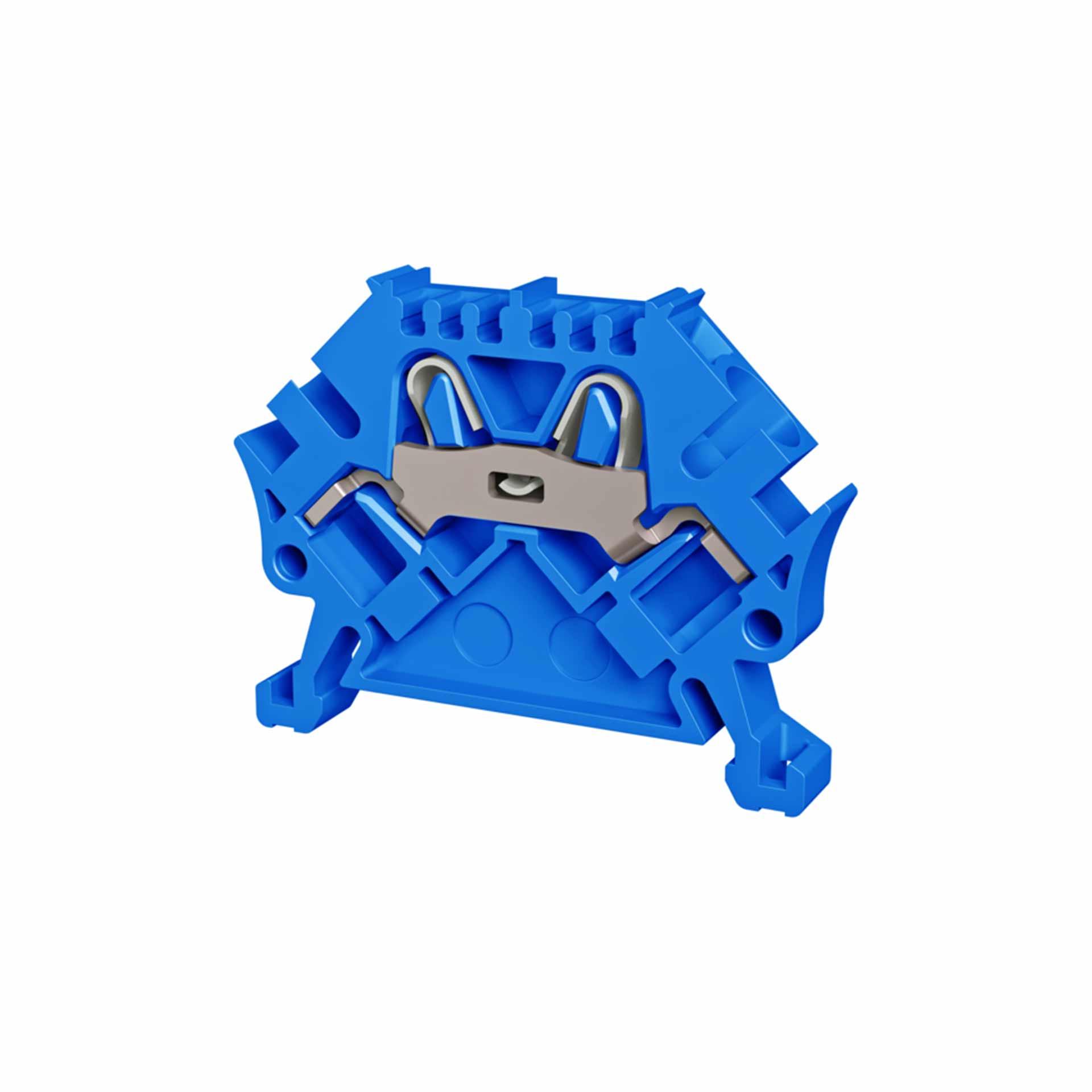 Push-in spring terminal 45° 4mm², 2-conductor, blue