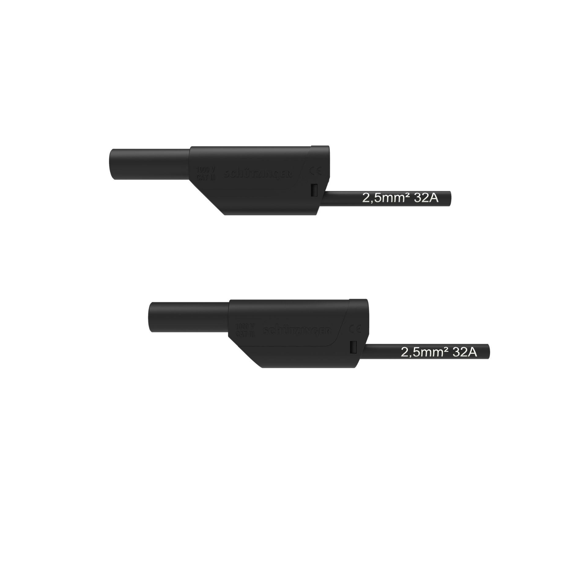 Sicherheits-Verbindungsleitung ø 4mm, 2.5mm2, 2000mm, schwarz
