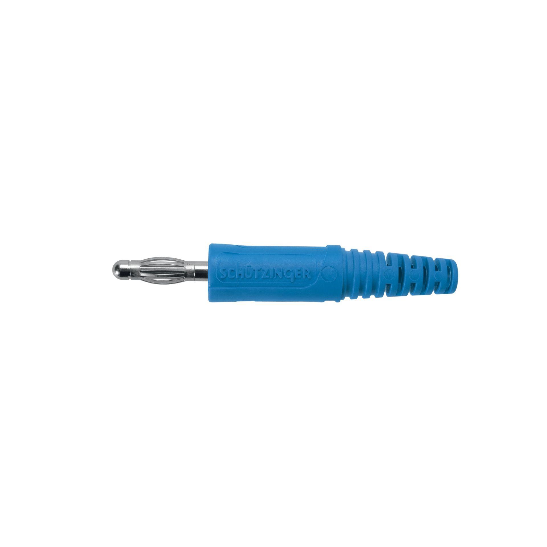 Federkorbstecker gerade ø 4mm, mit Lötanschluss bis 2.5mm2 blau