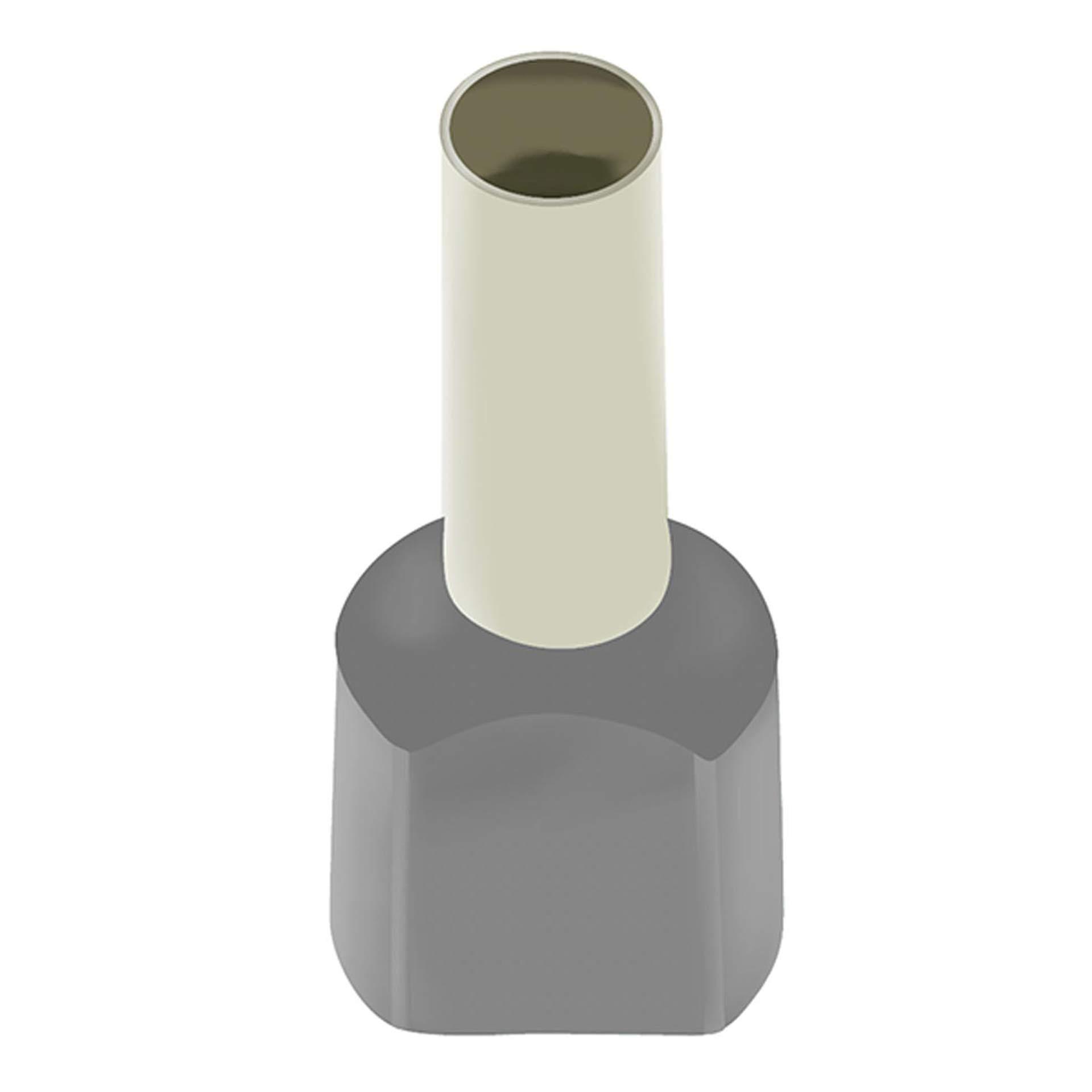 Twin Aderendhülsen (TE) grau / 2.5mm² / 10mm
