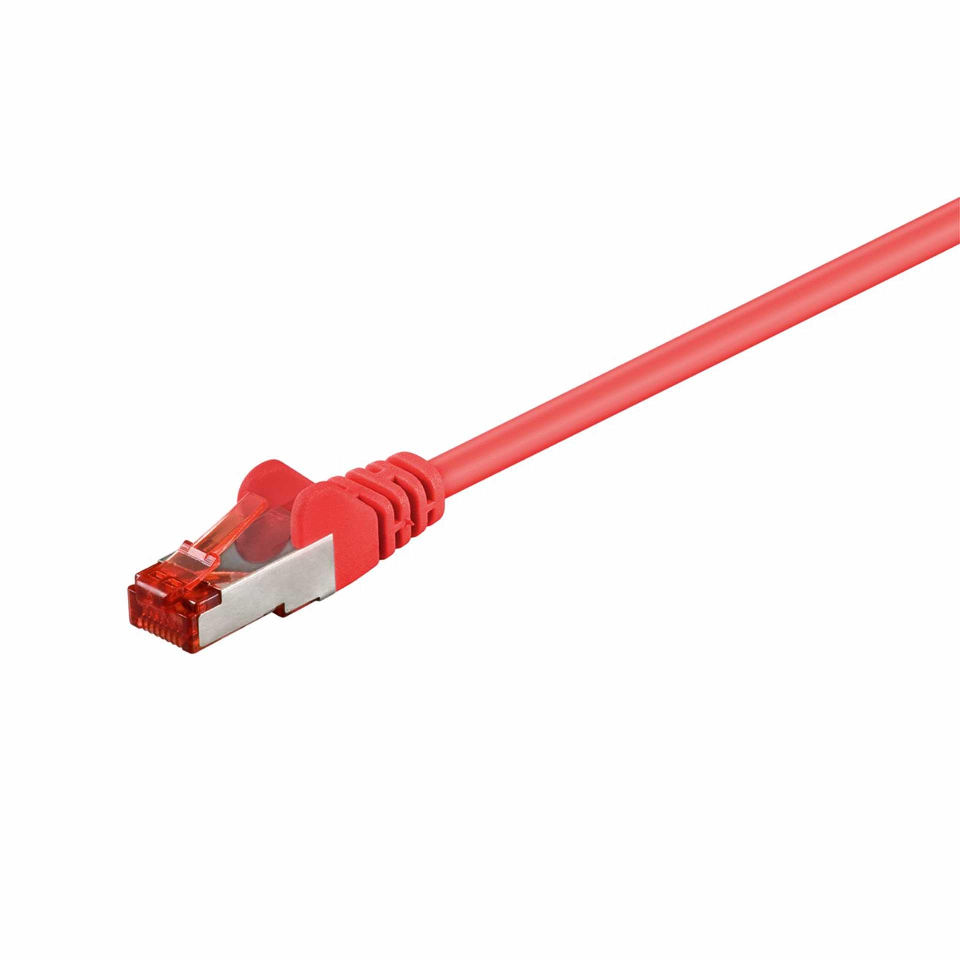 CAT 6 Patchkabel, S/FTP (PiMF), 15000mm, LSZH halogenfrei, rot