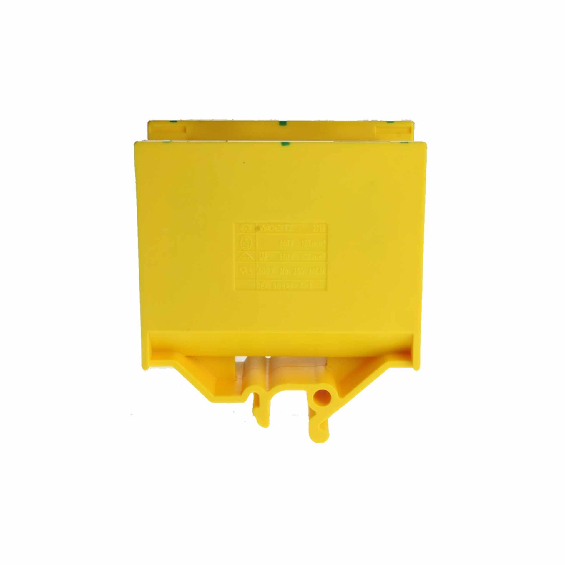 Abzweigklemme DIN32 120mm², 2-Leiter, grüngelb
