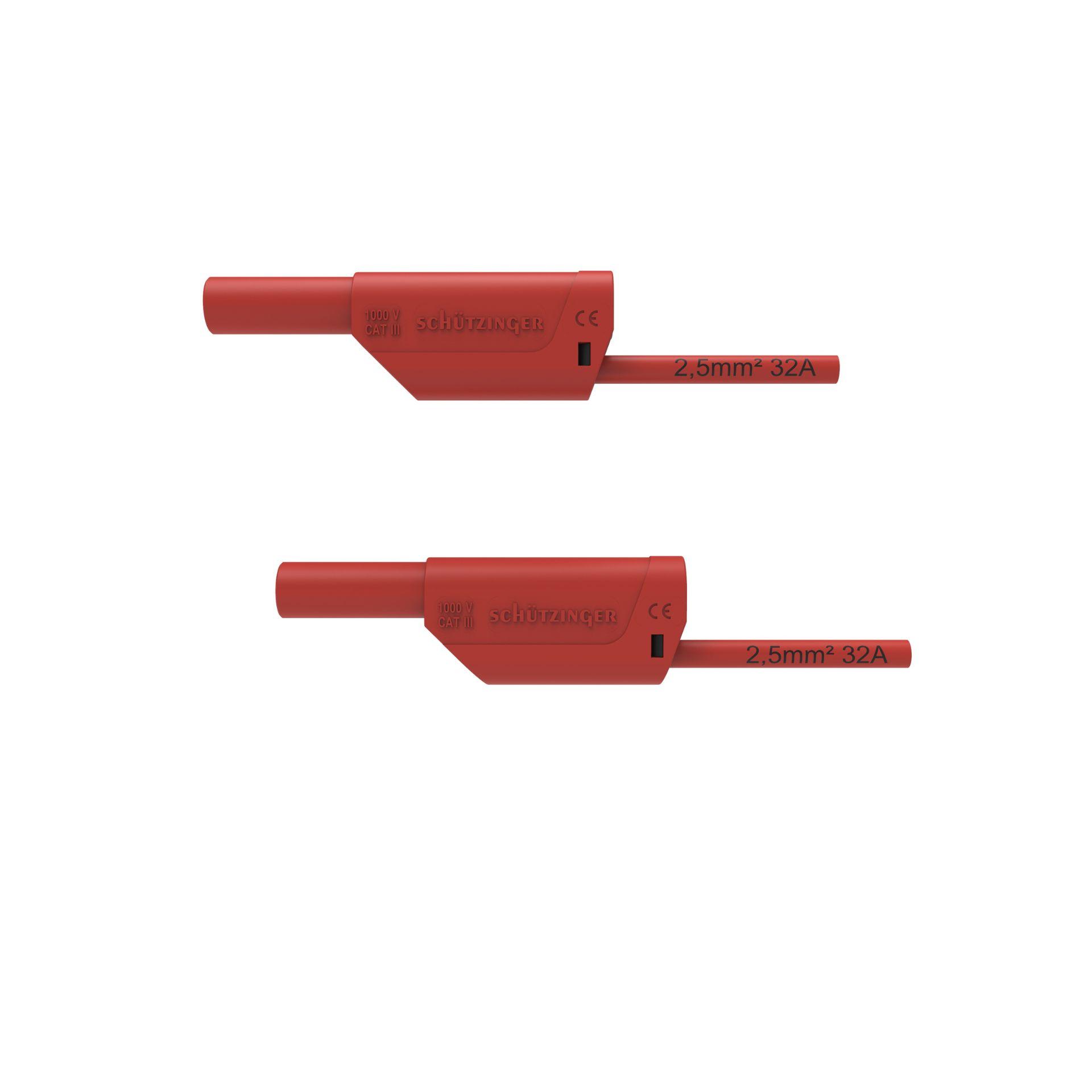 Sicherheits-Verbindungsleitung ø 4mm, 2.5mm2, 2000mm, rot