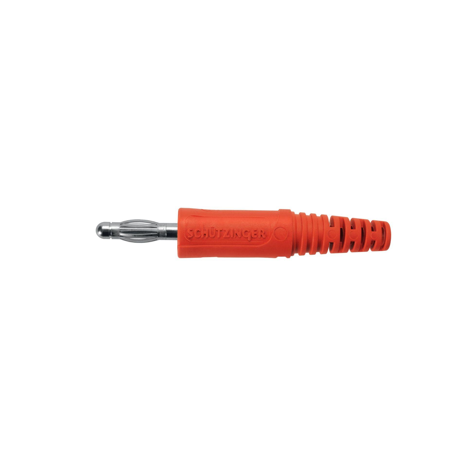 Federkorbstecker gerade ø 4mm, mit Lötanschluss bis 2.5mm2 rot