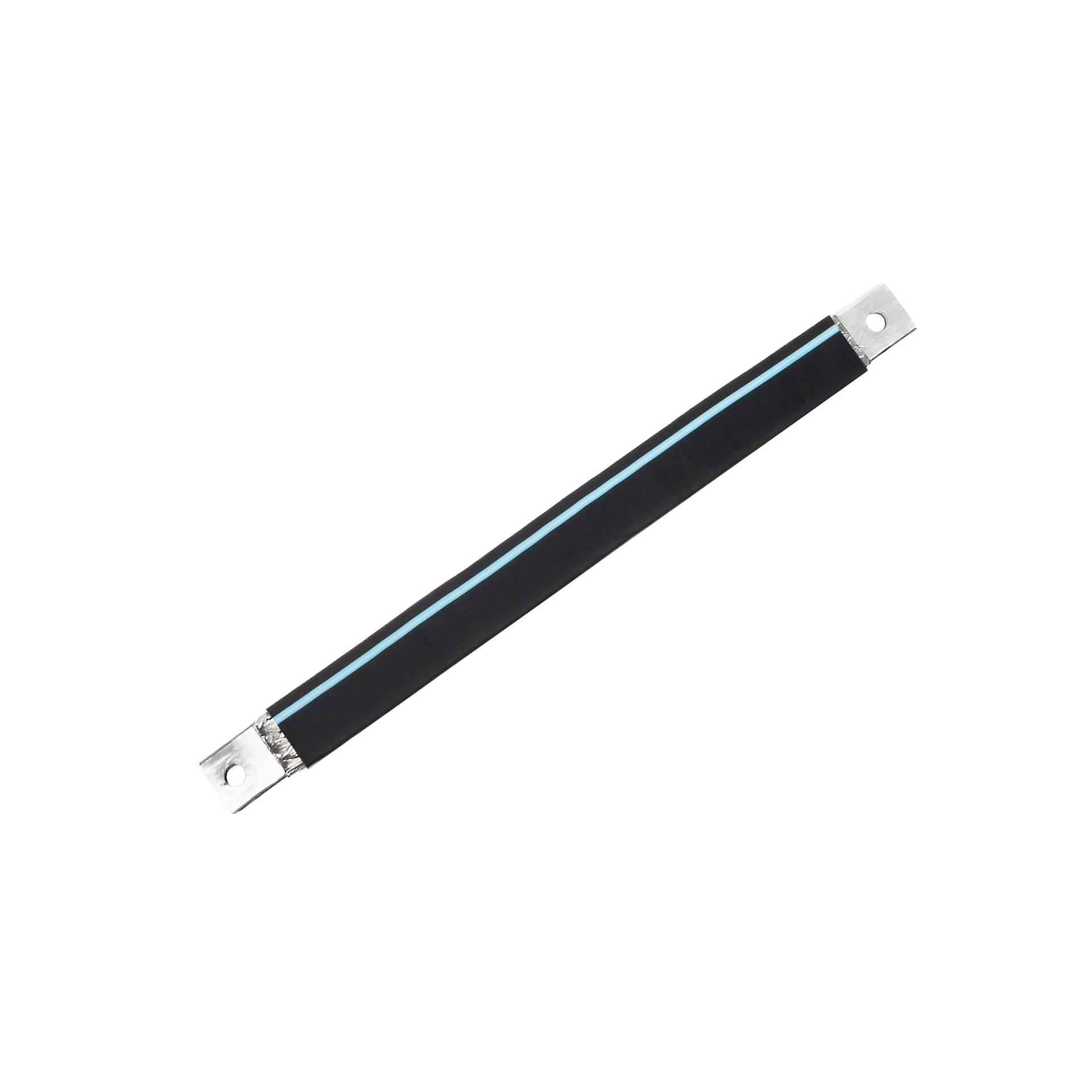 Isolierte Anschlusslasche aus Kupfergeflecht verzinnt "L:830mm" 240mm2, 630A, 2x M12, Halogenfrei