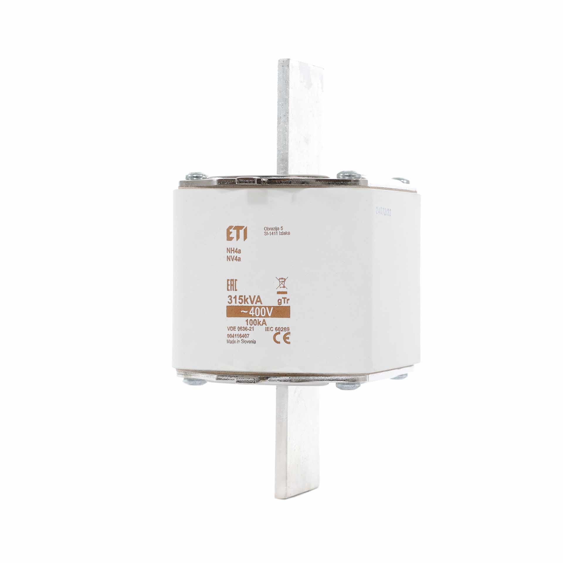NH fuse size 4A, 455A for transformer protection 315kVA, gTr