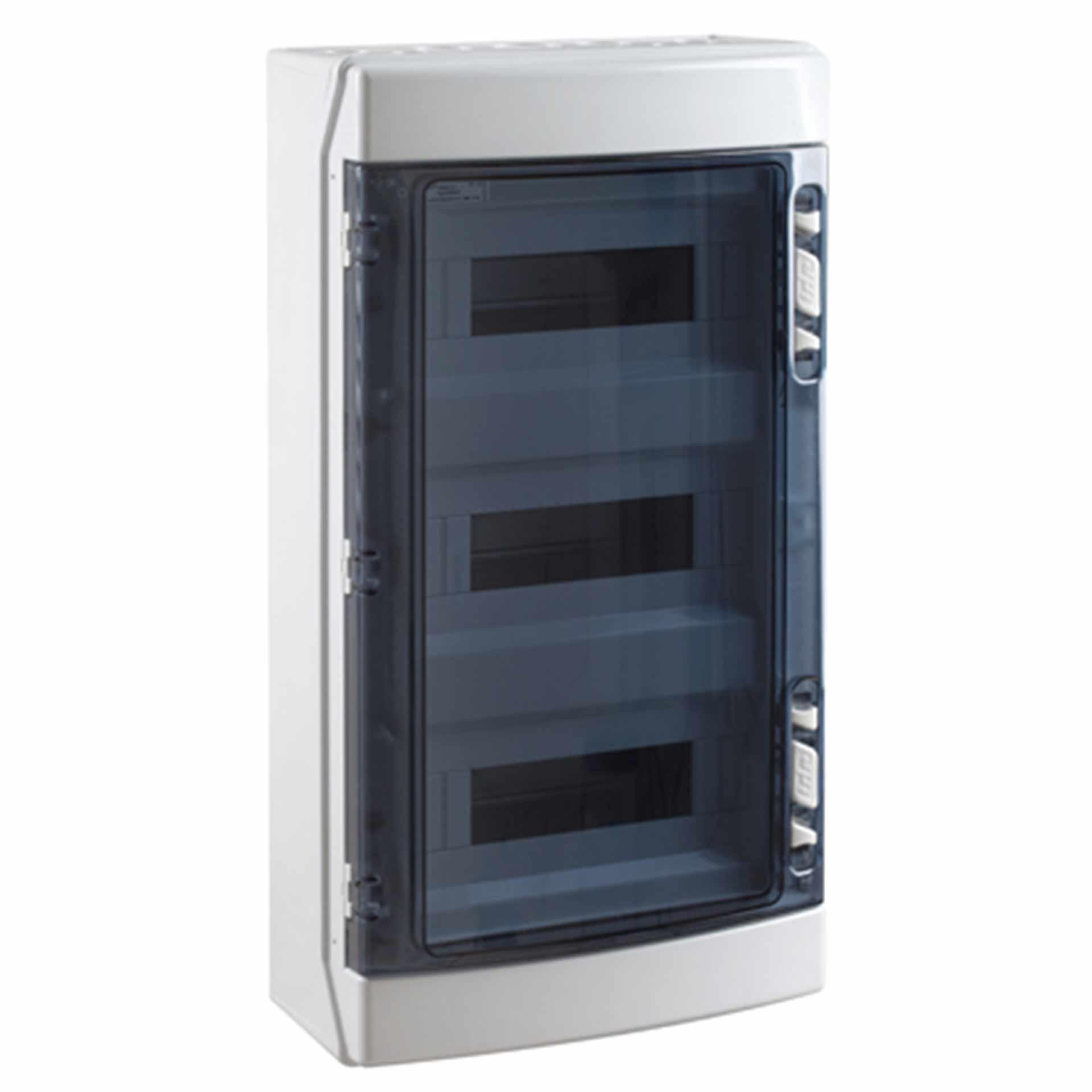 Aufputzverteiler "CDN36PT3F/RR" mit transparenter Tür, IP65, 3x12 Modul (36M)