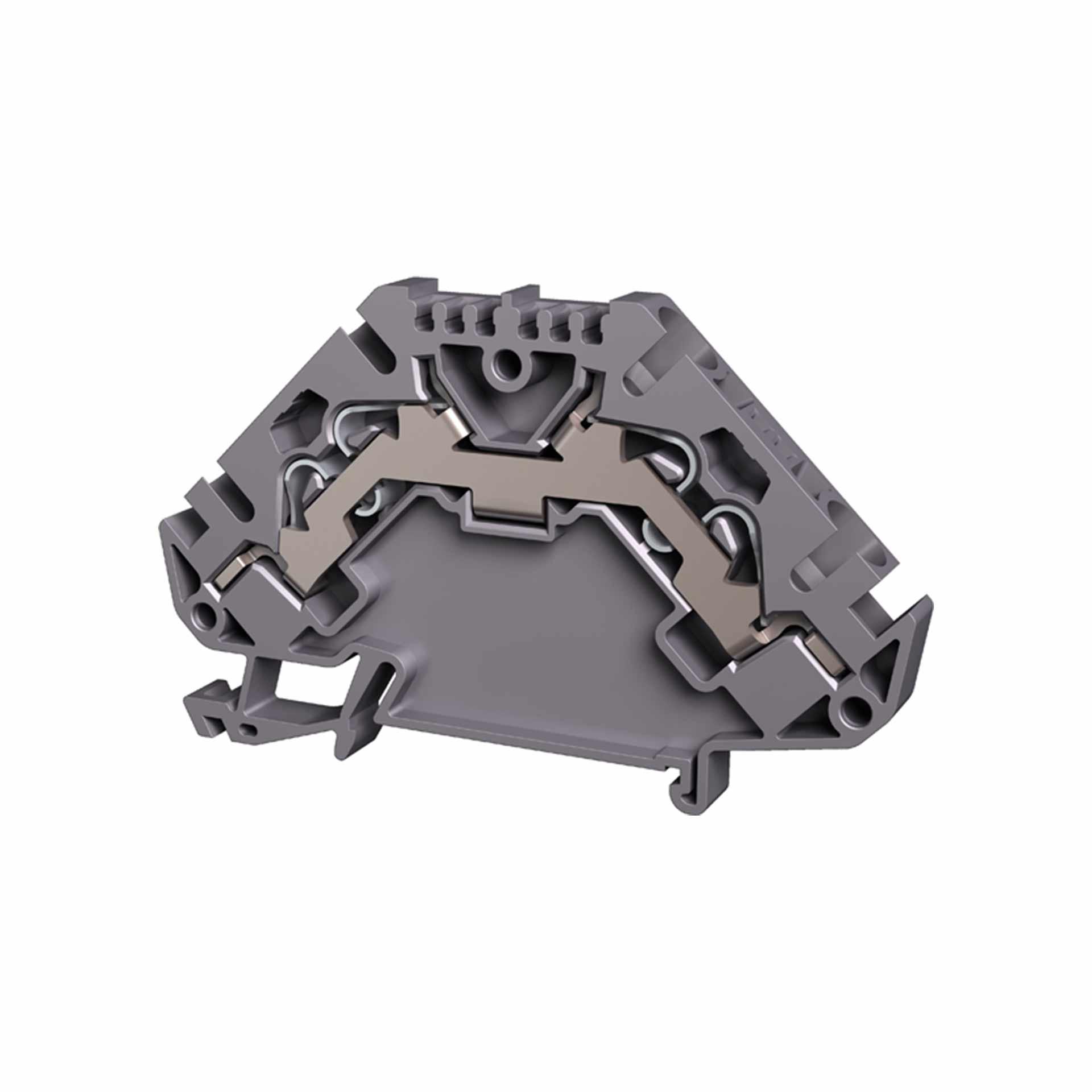 Push-in spring terminal 2.5mm², 4-wire, grey