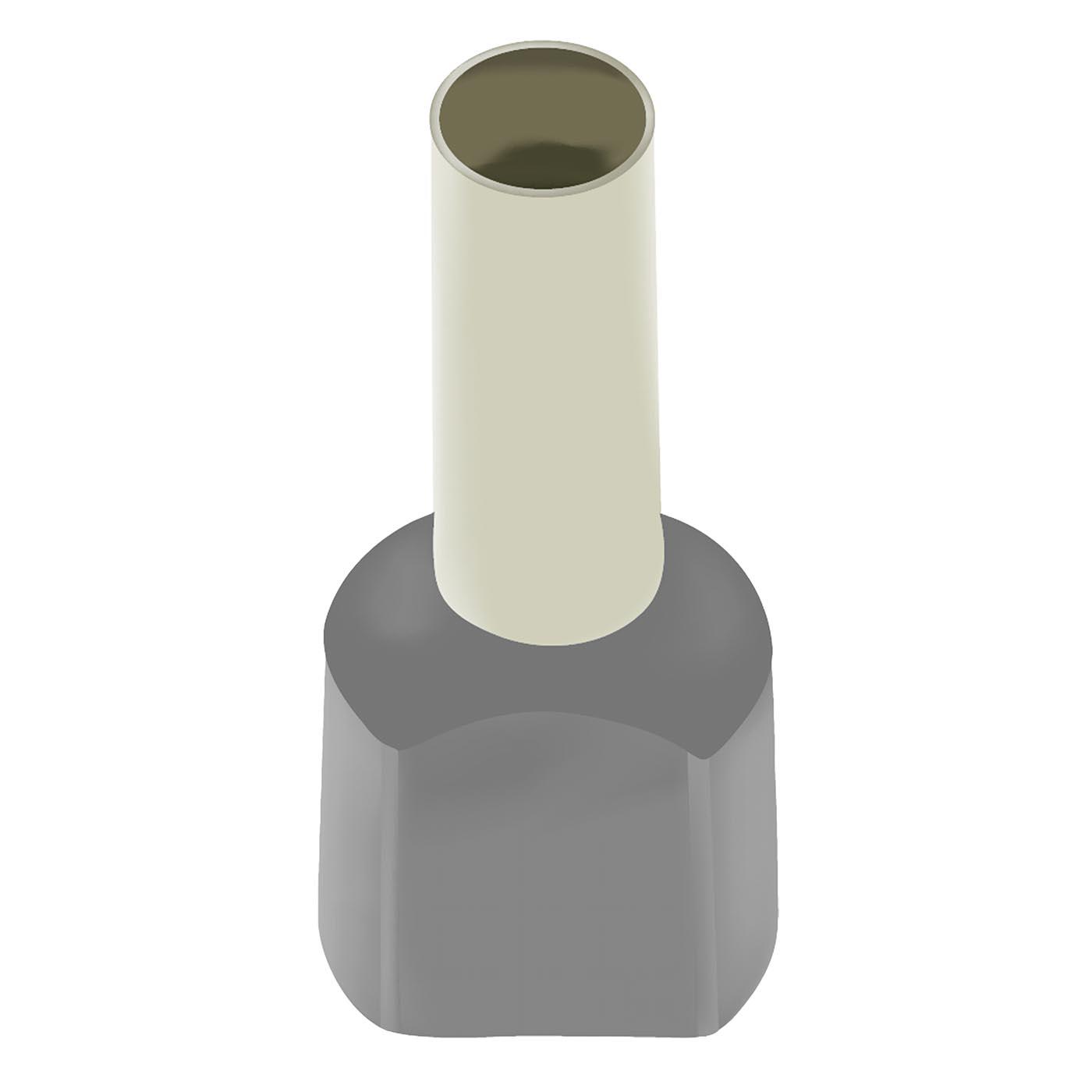 Twin Aderendhülsen (DIN) grau / 2x 0.75mm² / 14mm