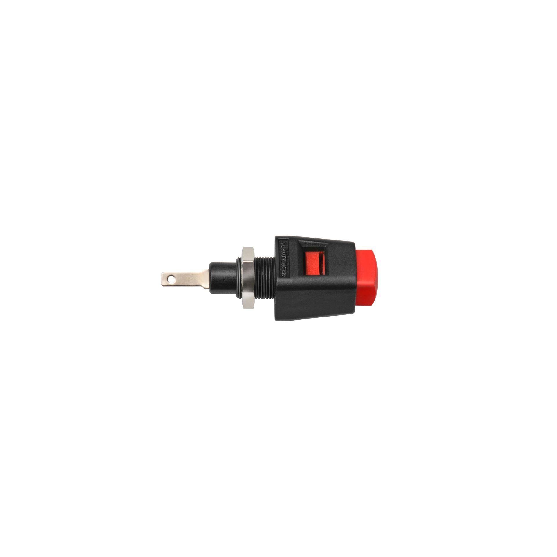 Schnelldruckklemme vollisolierter Einbau für Metall Frontplatten, rot
