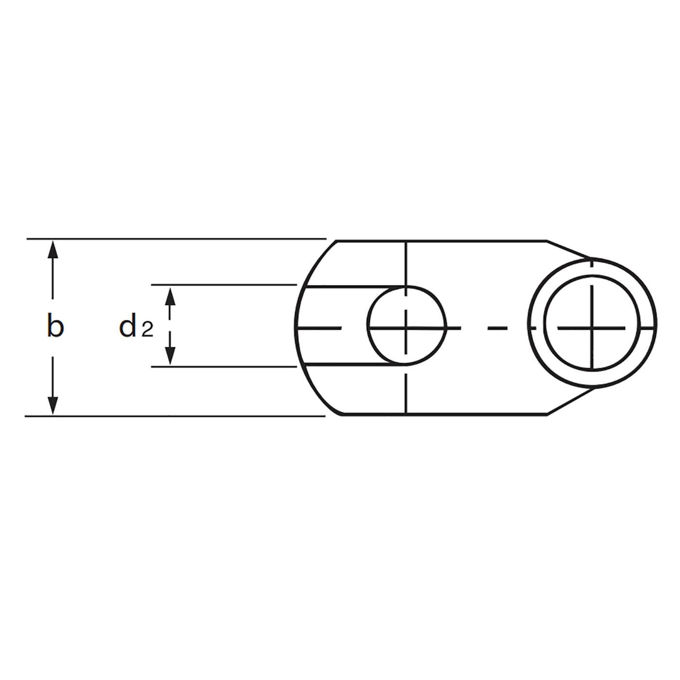 Winkelrohrkabelschuhe 90° verzinnt / 185mm² / M10