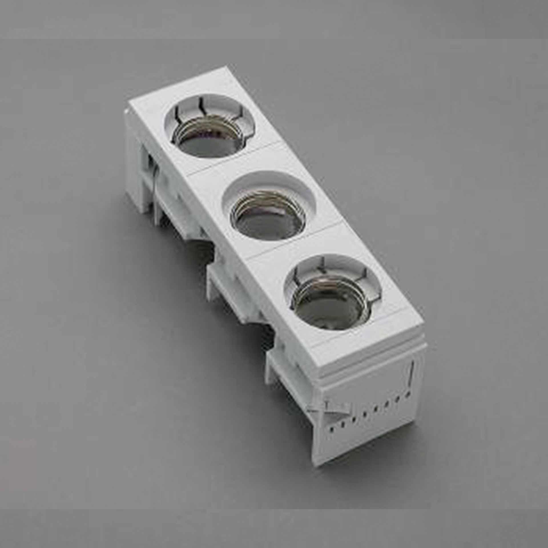 DIII-Reiter-Sicherungselement 63A mit Abdeckung, 60mm System, berührungsgeschützt für 5-10mm Schiene