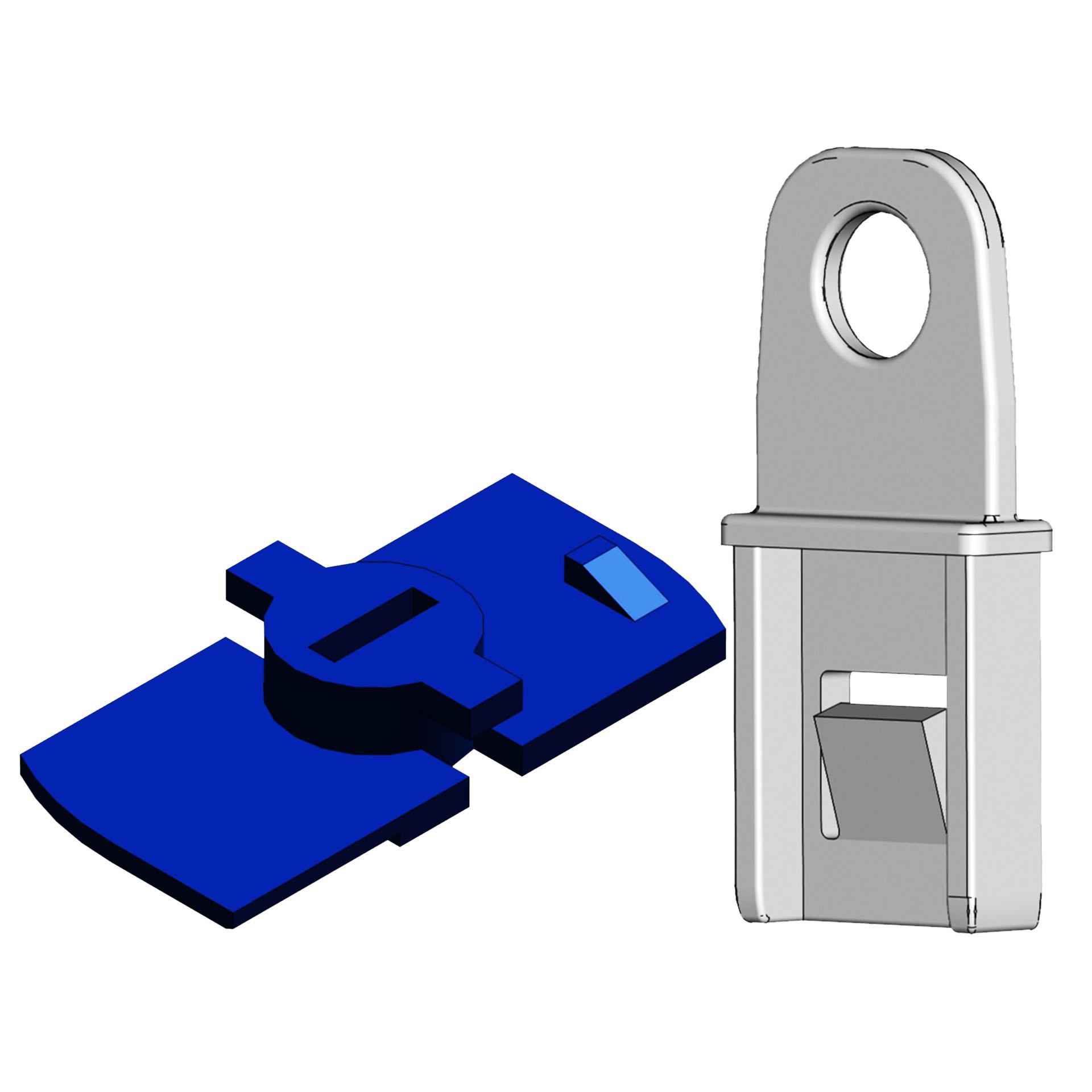 Verriegelungseinheit ASV-KETO-00123, mit Vorhängeschloss bis Ø6 mm , Gr. 00-3
