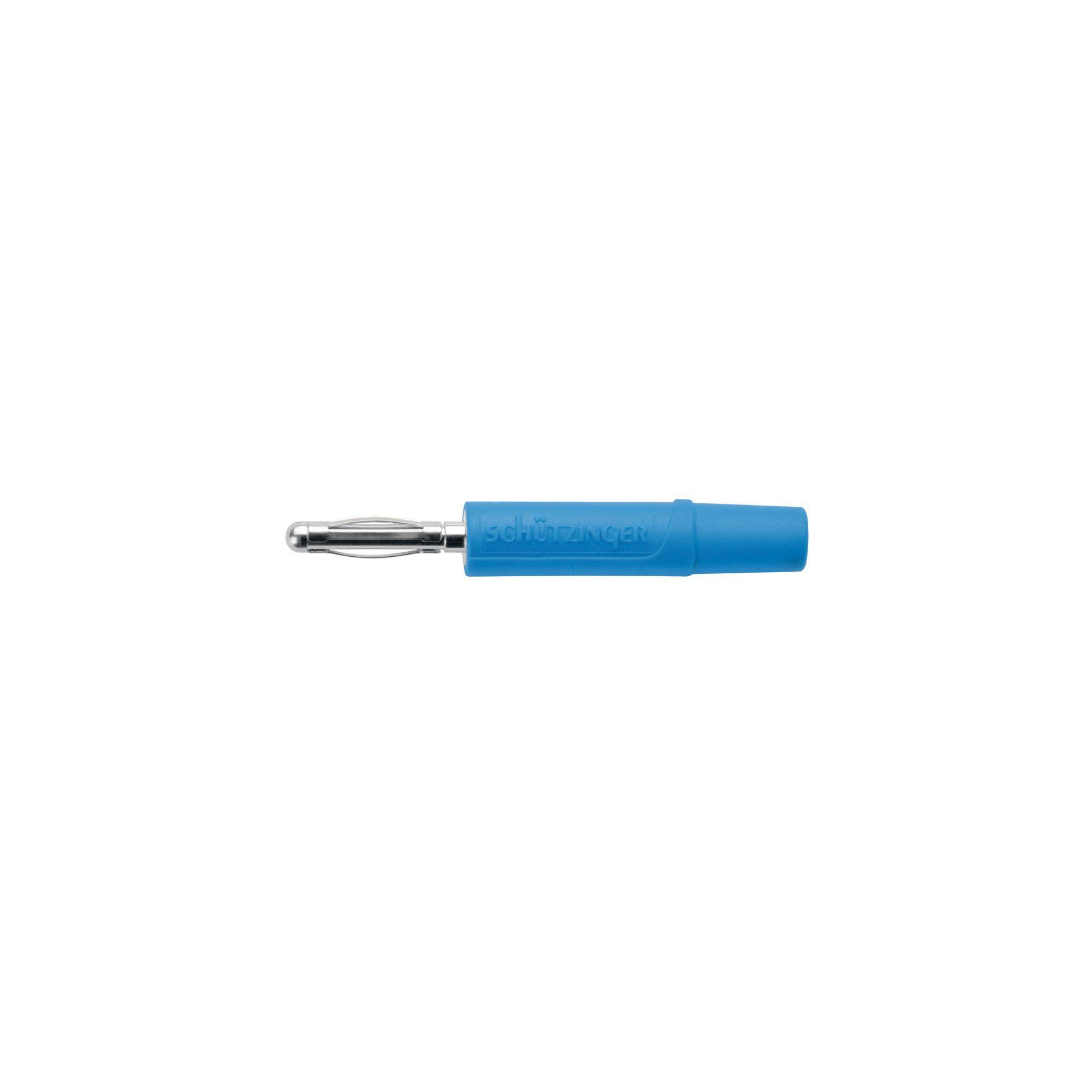 Federkorbstecker gerade ø 2mm, mit Lötanschluss bis 0.5mm2 blau