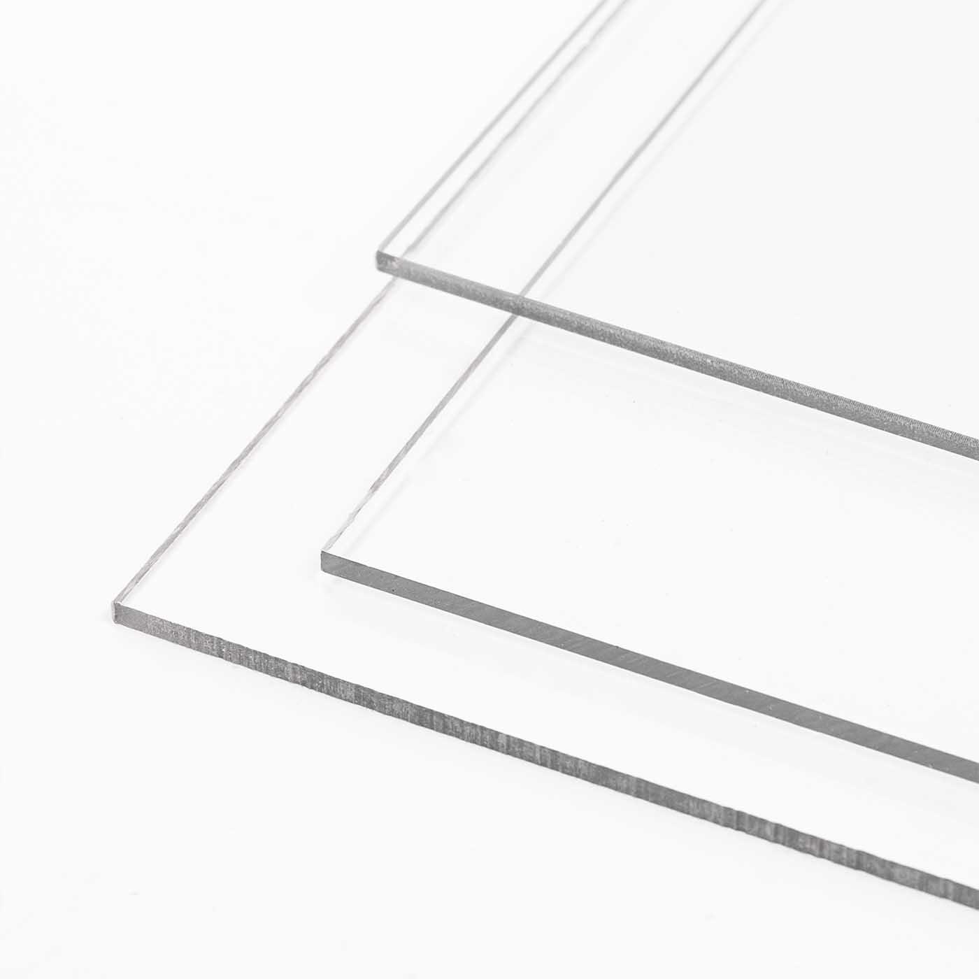PET-G Abdeckplatte rechteckig, transparent, 2050x1050x4mm, Halogenfrei, beidseitig Schutzfolie, 2.15