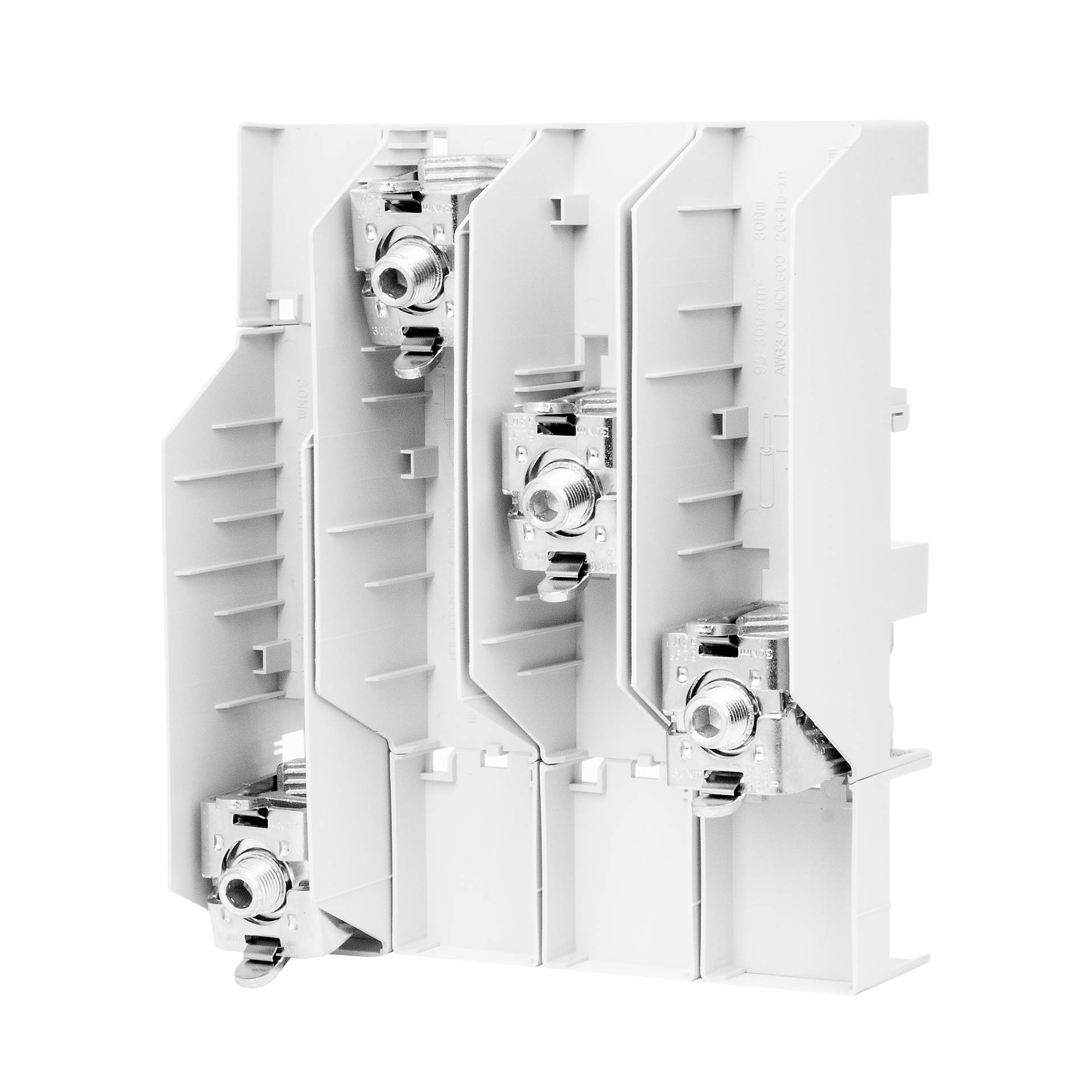 4P Einspeise-element, 60mm System für Schiene 12 x 5 - 30 x 10mm, 95-300mm2, 630A