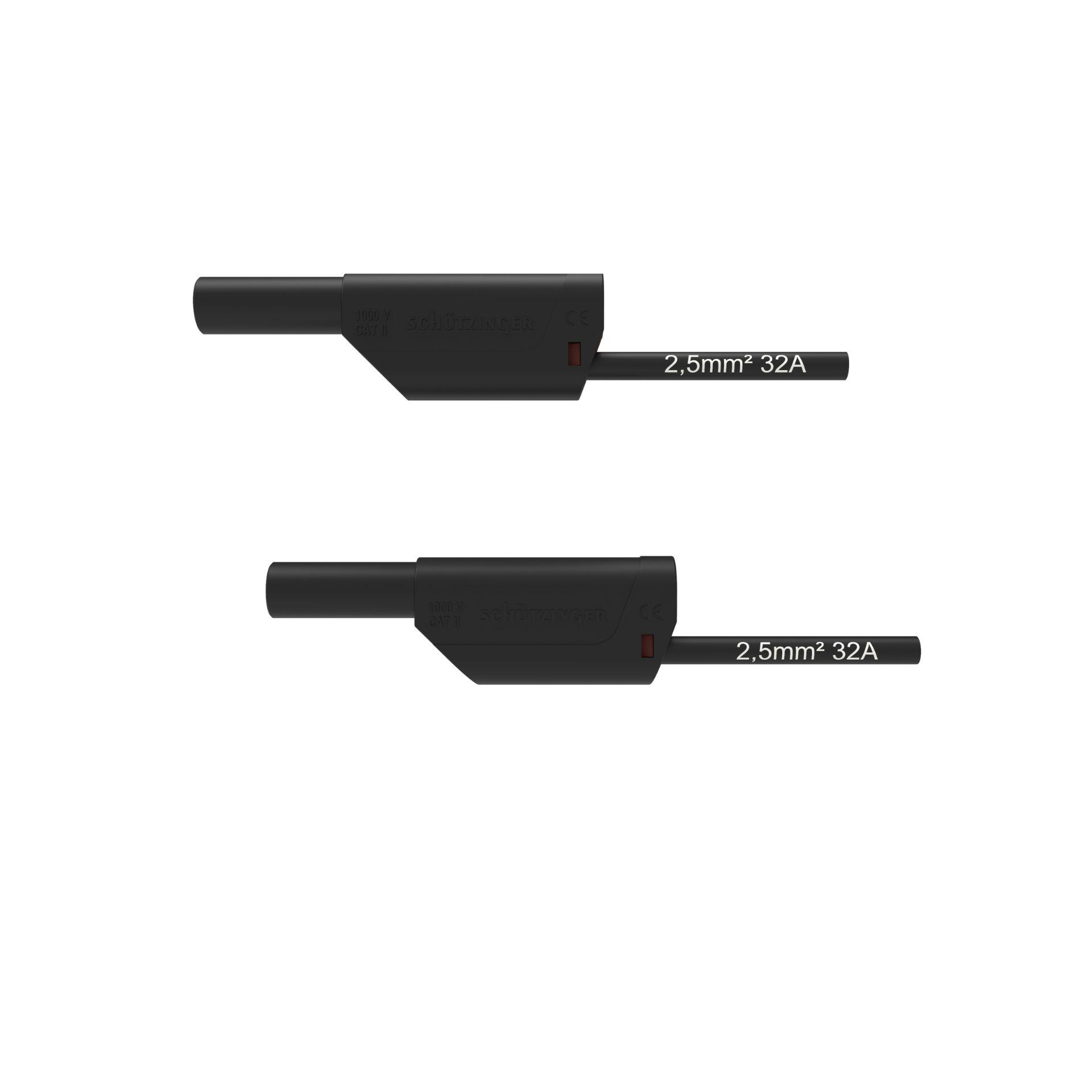 Sicherheits-Verbindungsleitung ø 4mm, 2.5mm2, 1000mm, schwarz