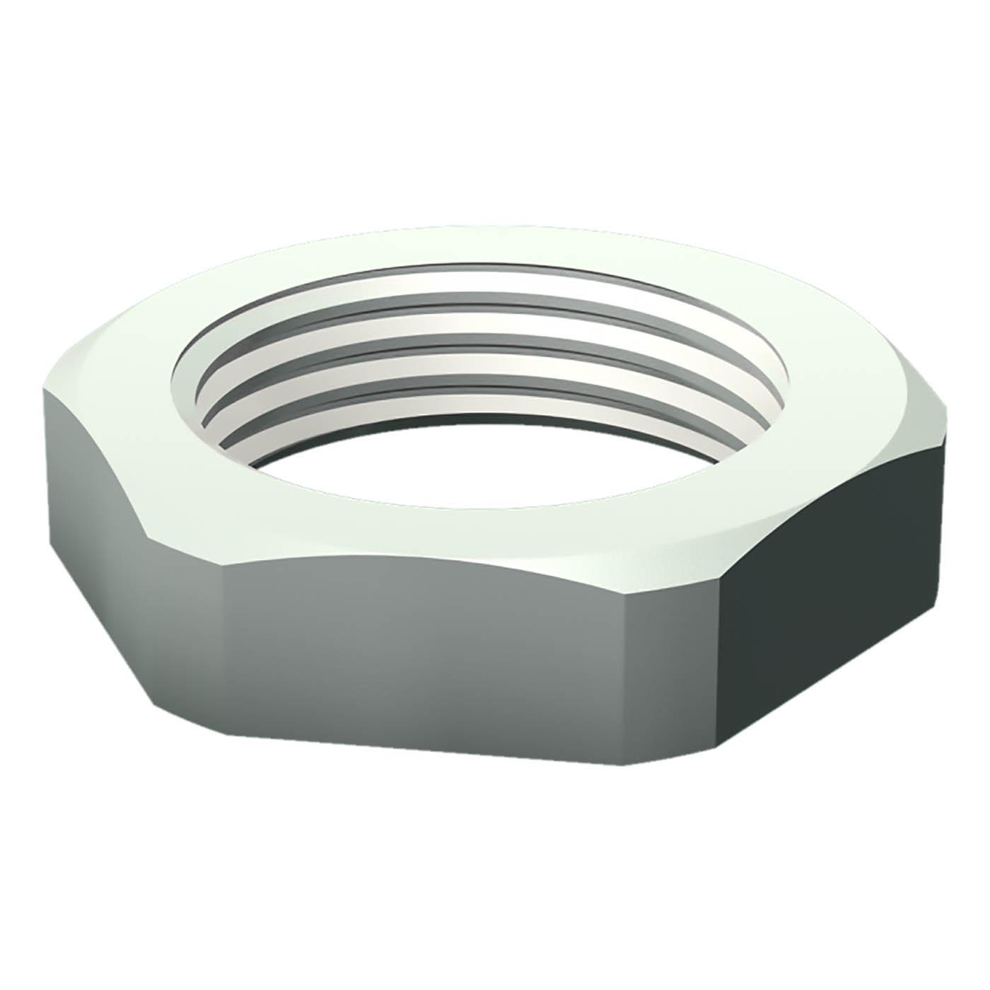 Gegenmutter ohne Bund M50 x 1.5, Polyamid  6.6, 30% GF, hellgrau RAL 7035