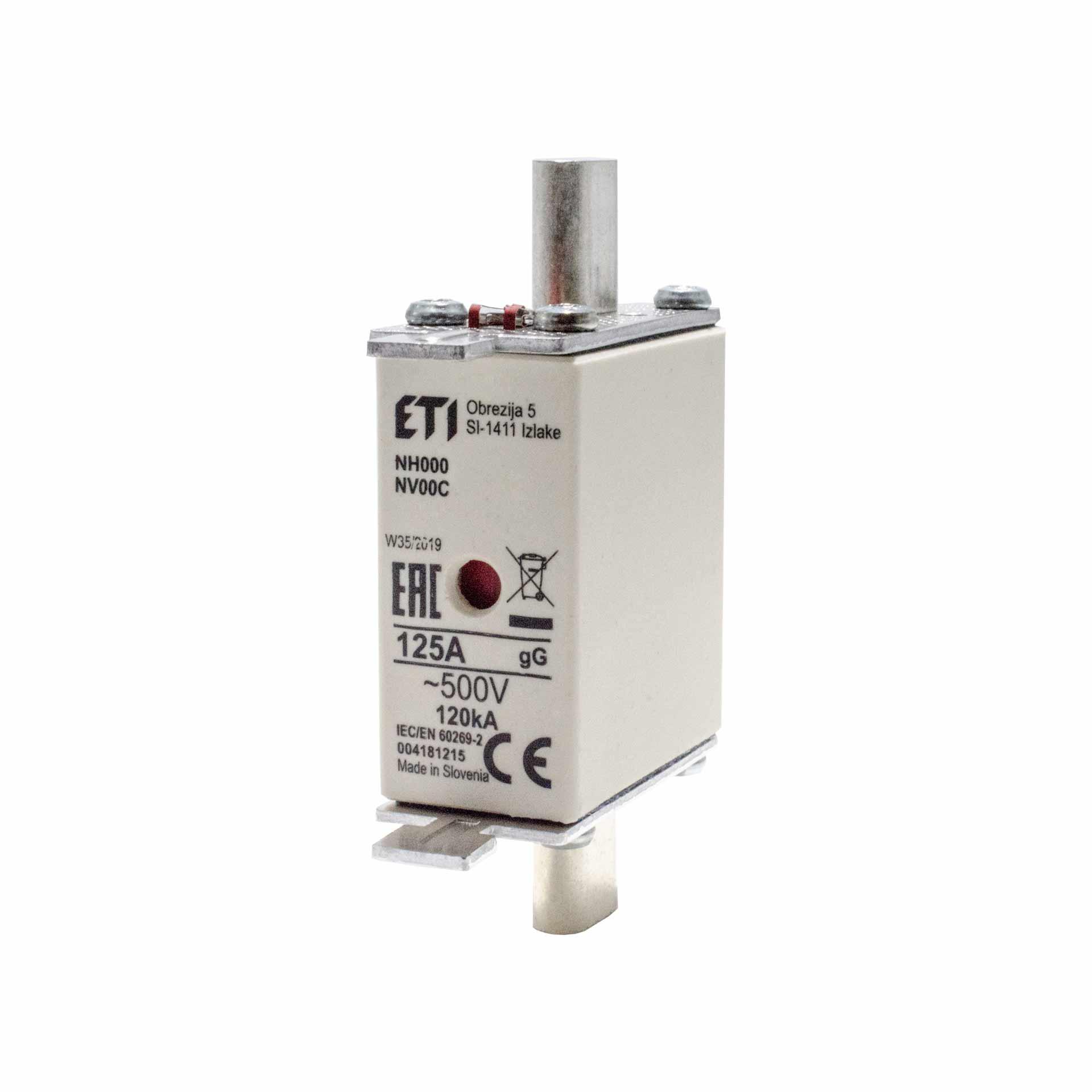 NH-Sicherung Gr. 000 125A, Charakteristik gL-gG 500V