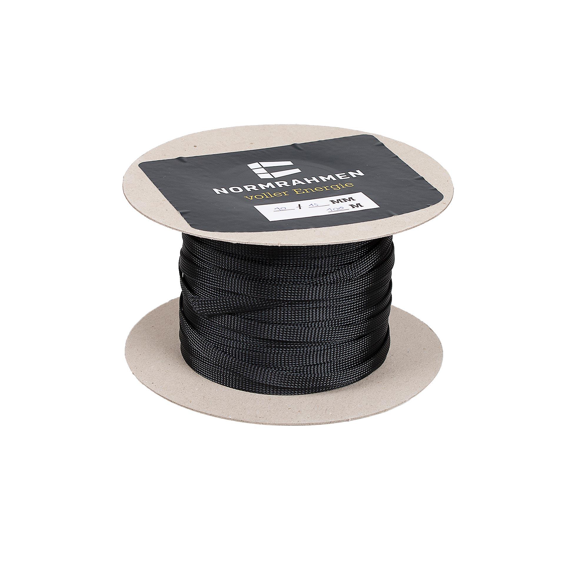 Geflechtschlauch, NW-08, 8.00 - 11.00mm, schwarz,halogenfrei, ganze Rolle,VPE 100m