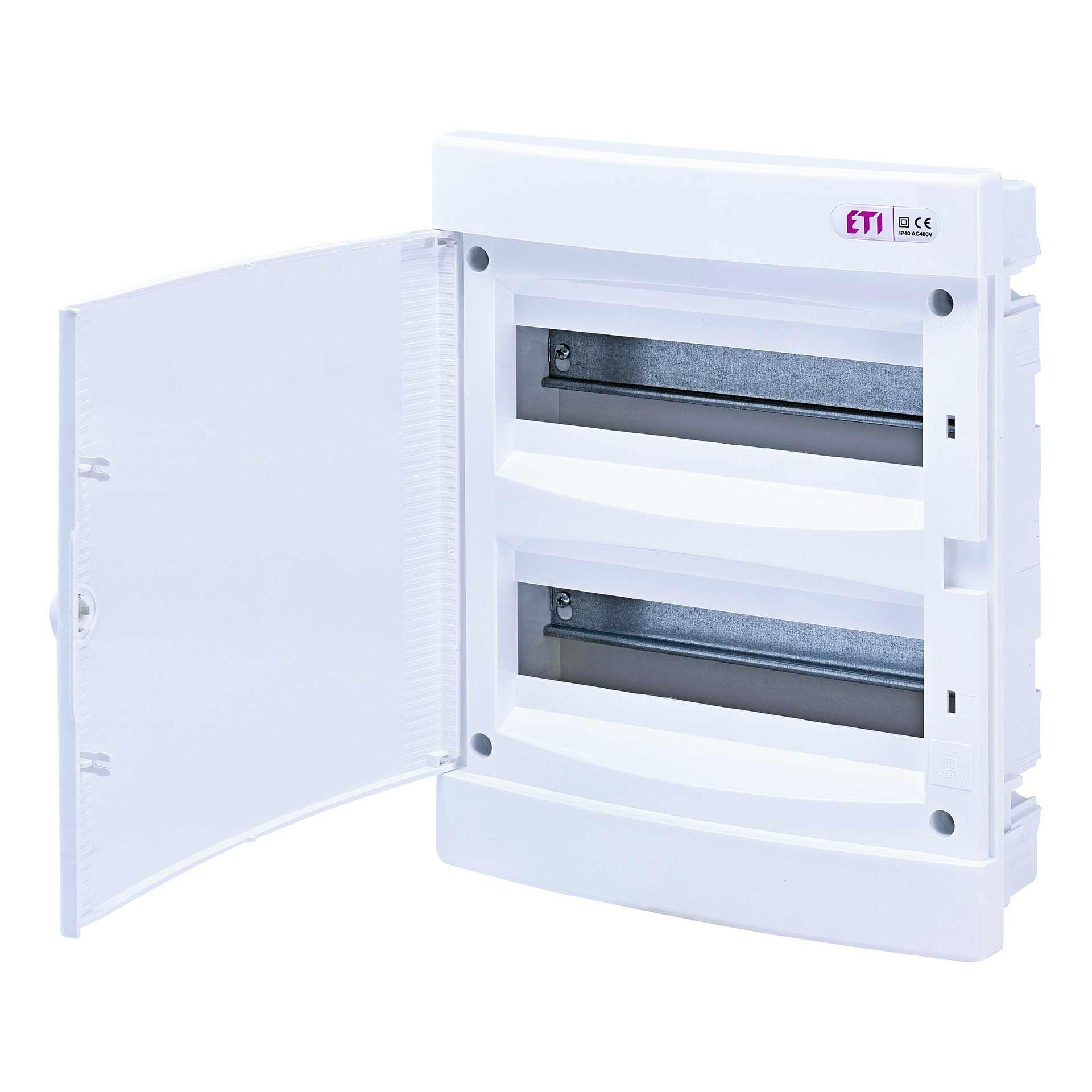 Unterputzverteiler mit weisser Tür "ECM-24-PO", IP40, 2x12 Modul (24M)