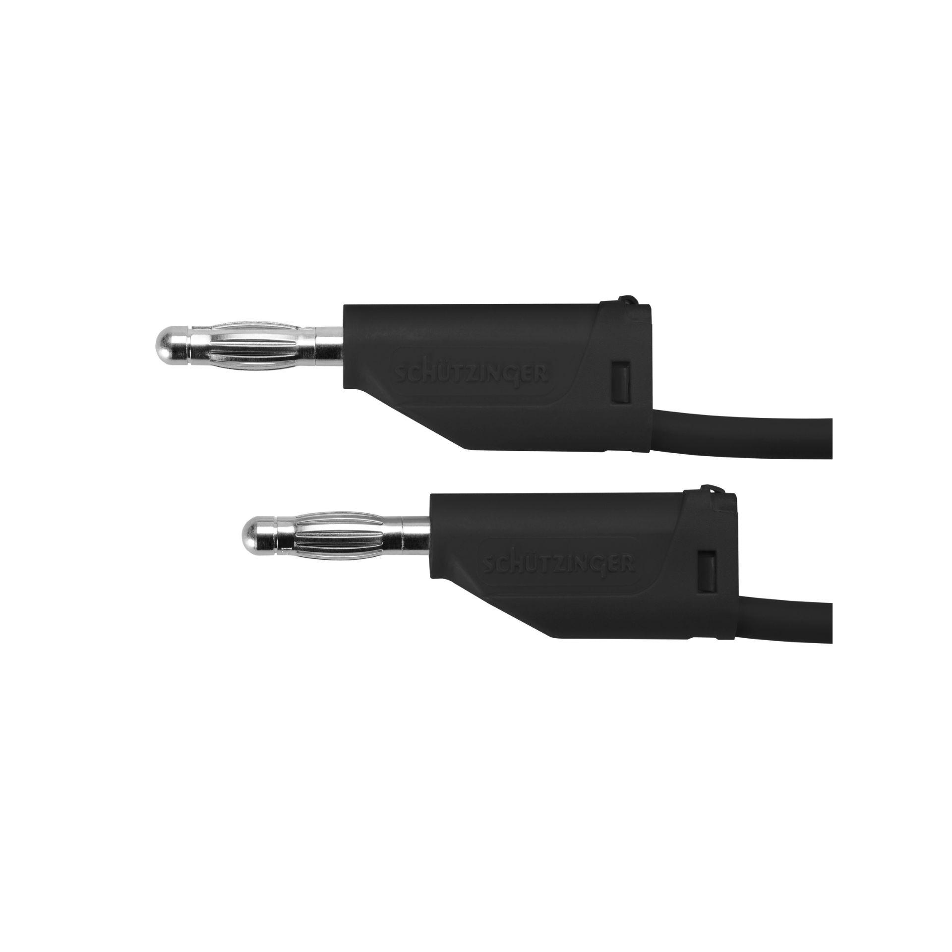 Messleitung 2 Federkorbstecker ø 4mm, 1mm2, 100cm, schwarz