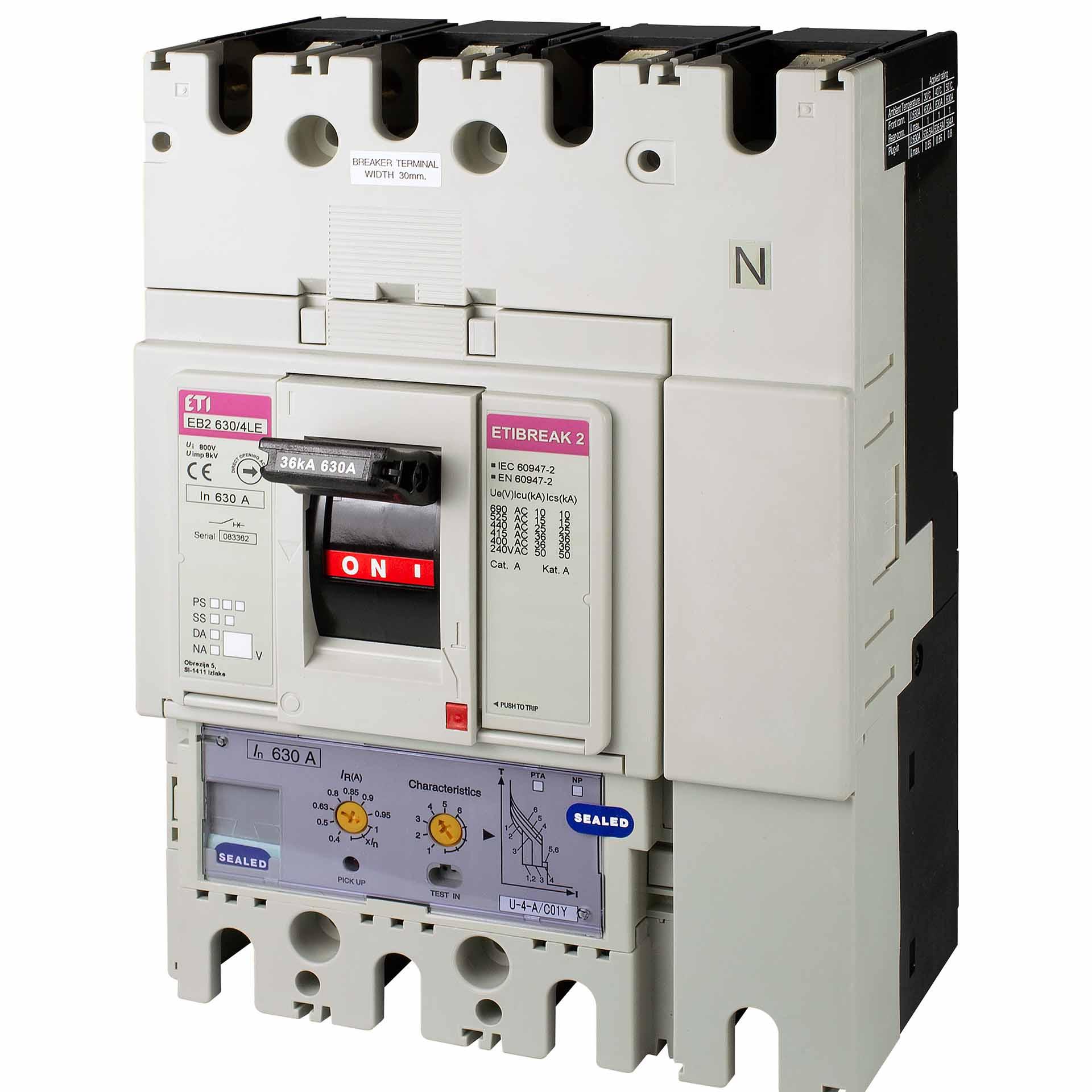 Leistungsschalter EB2 630/4LE 630A, Icu 36kA / Ics 36kA