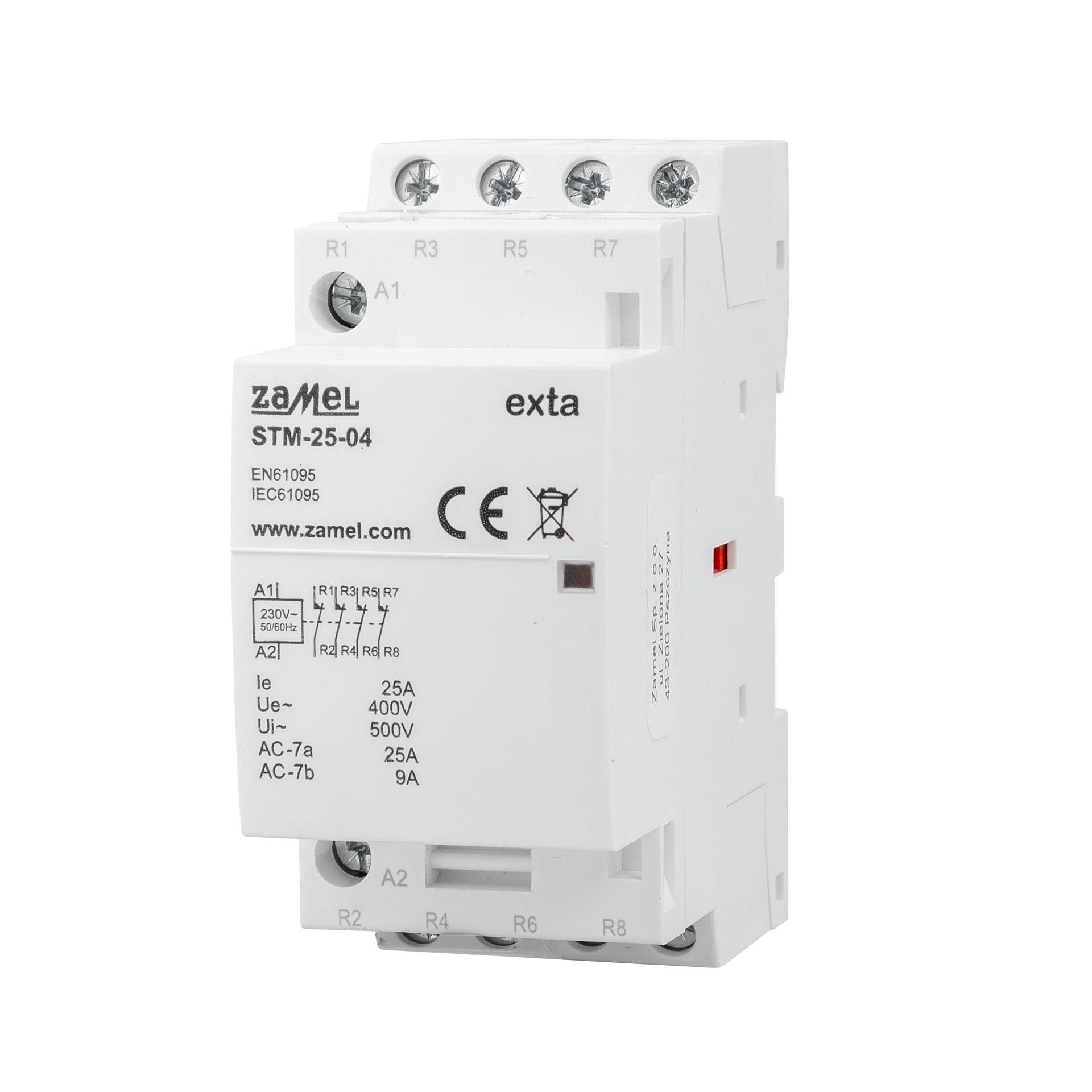 Installationsschütz 4-polig, 25A, (AC1, 400V), R25-04 230V AC