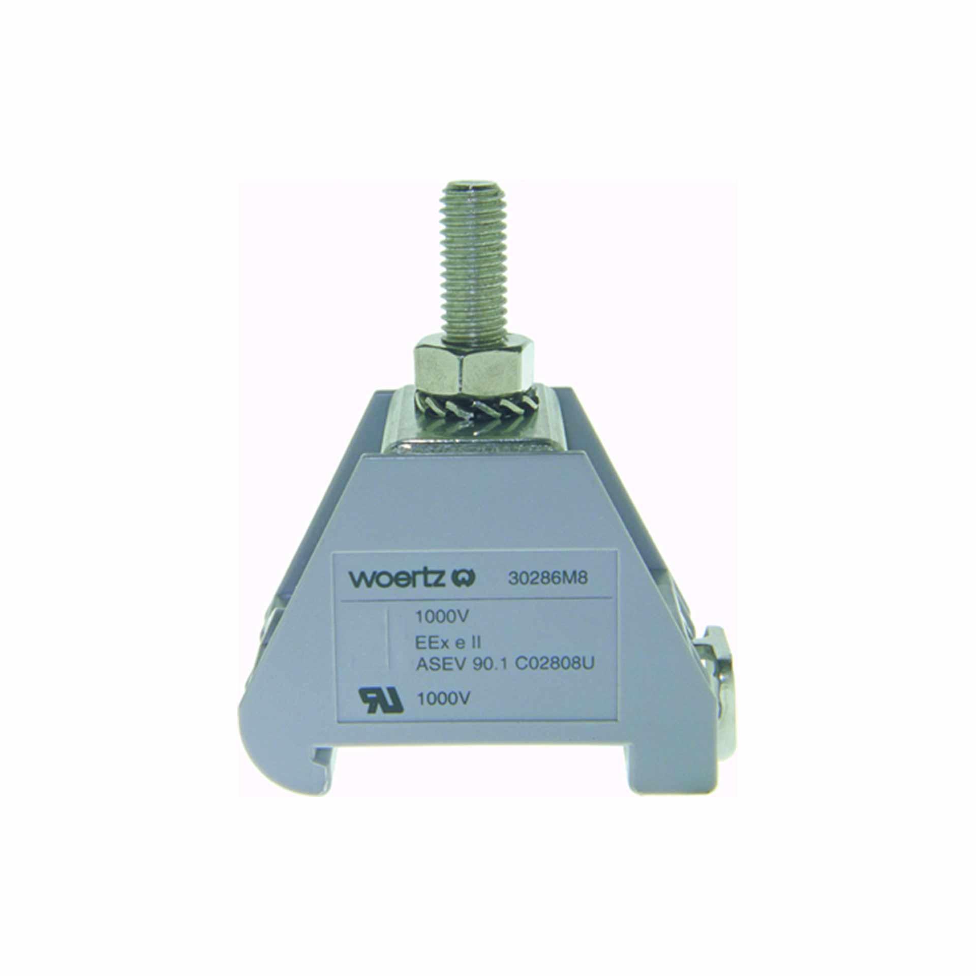 Bolzenklemme DIN35 M8, 95mm², 1-Leiter, grau