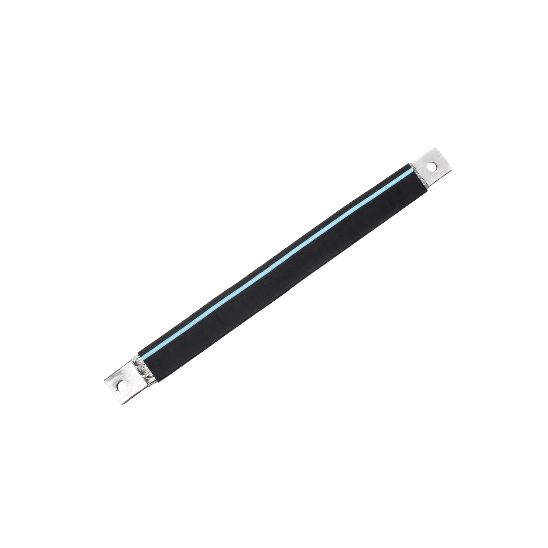Isolierte Anschlusslasche aus Kupfergeflecht verzinnt L:730mm 240mm2, 630A, 2x M12, Halogenfrei