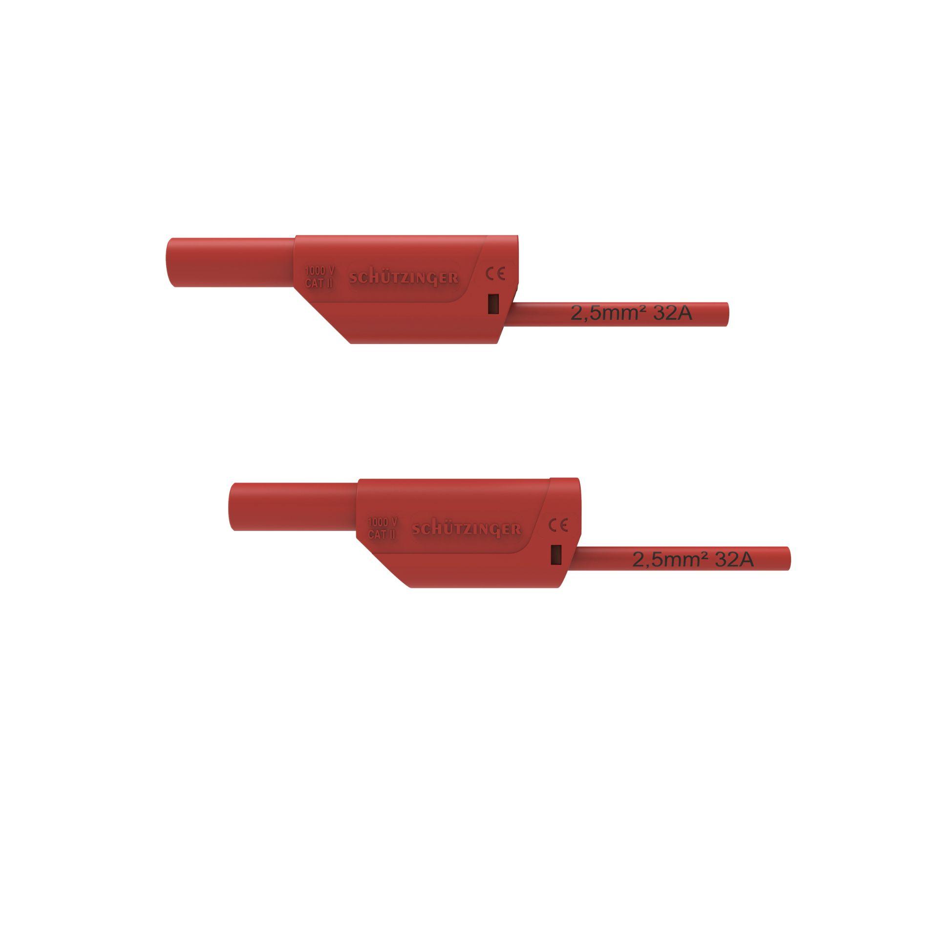 Sicherheits-Verbindungsleitung ø 4mm, 2.5mm2, 500mm, rot