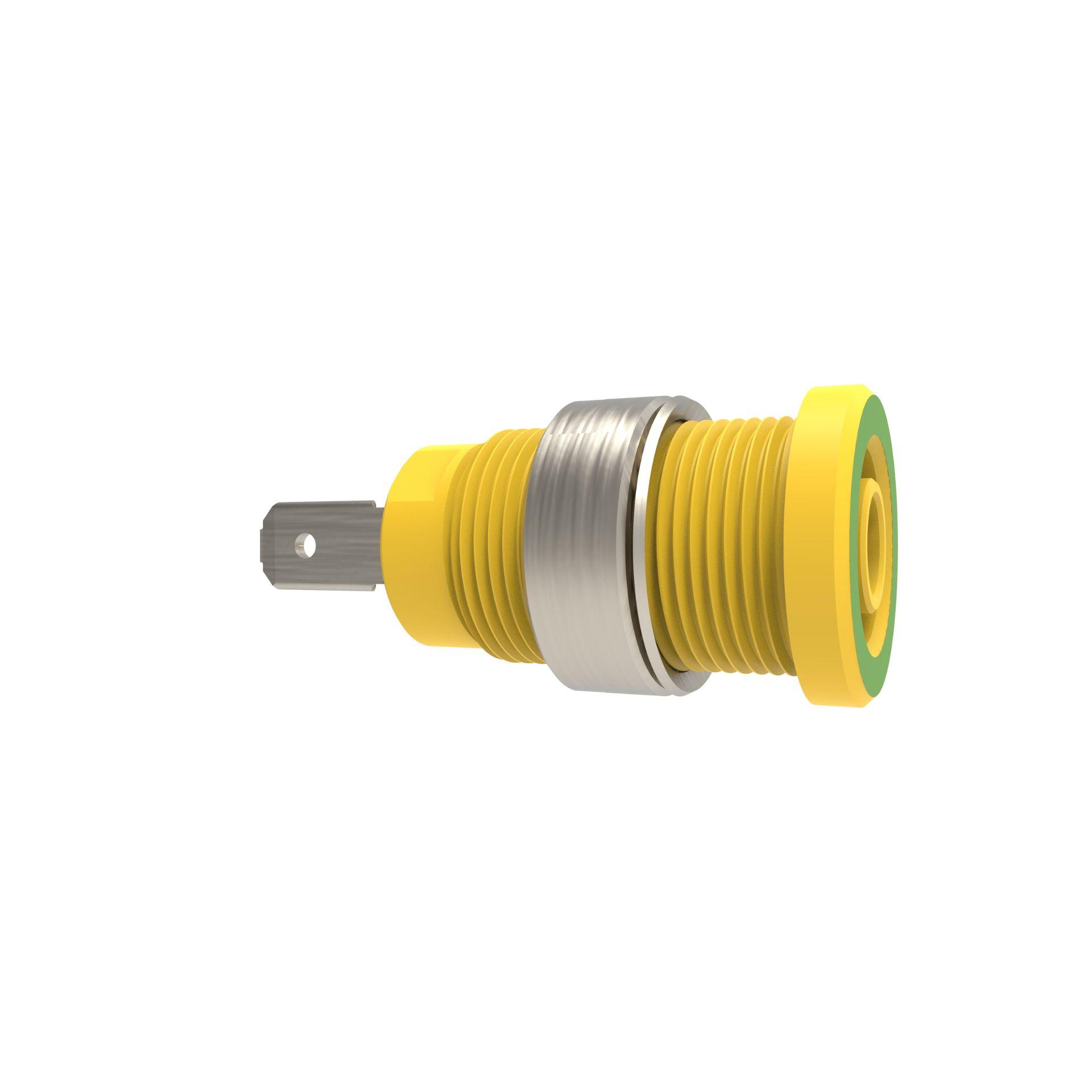 Sicherheits-Einbaubuchse ø 4mm, grüngelb