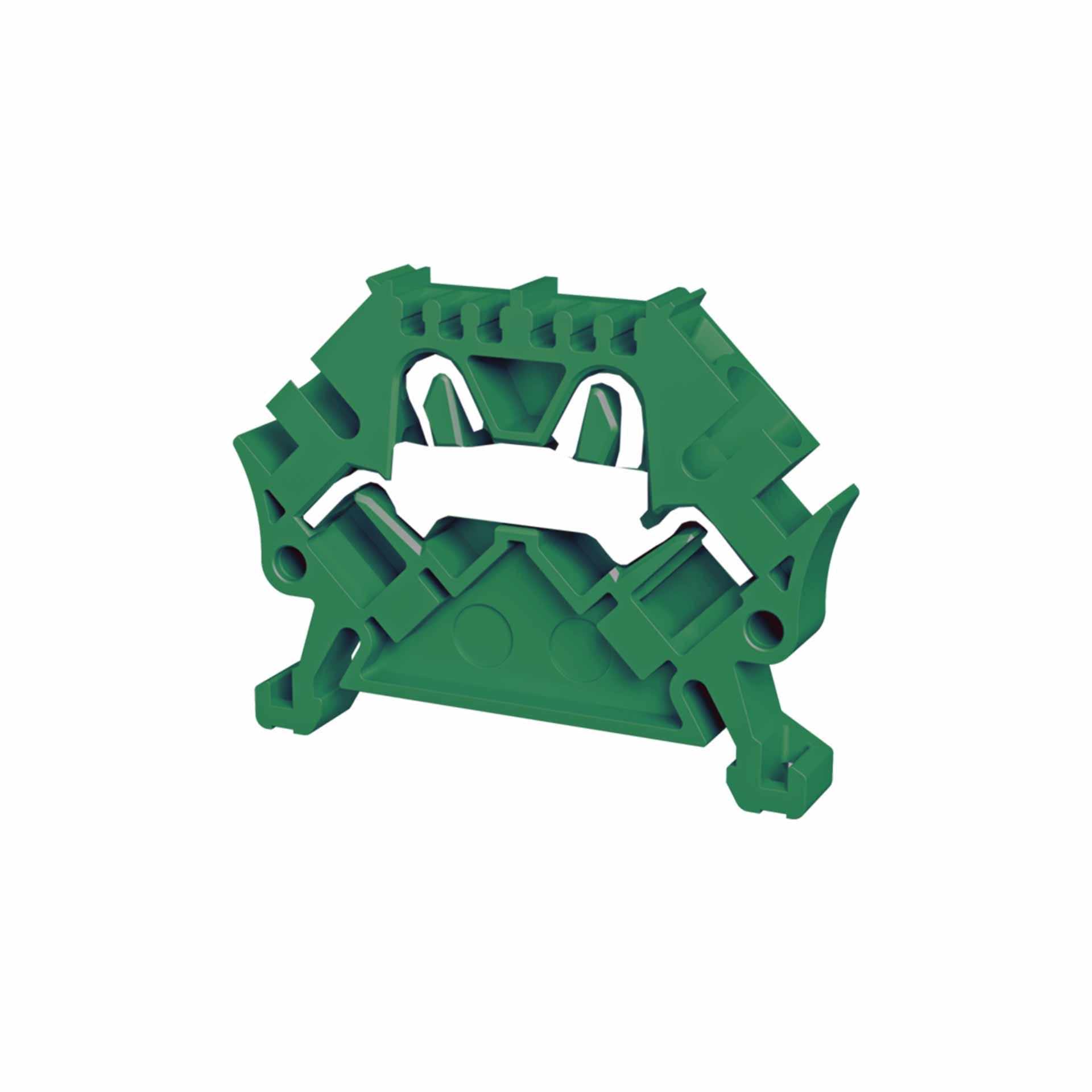 Push-in spring terminal 45° 4mm², 2-conductor, green